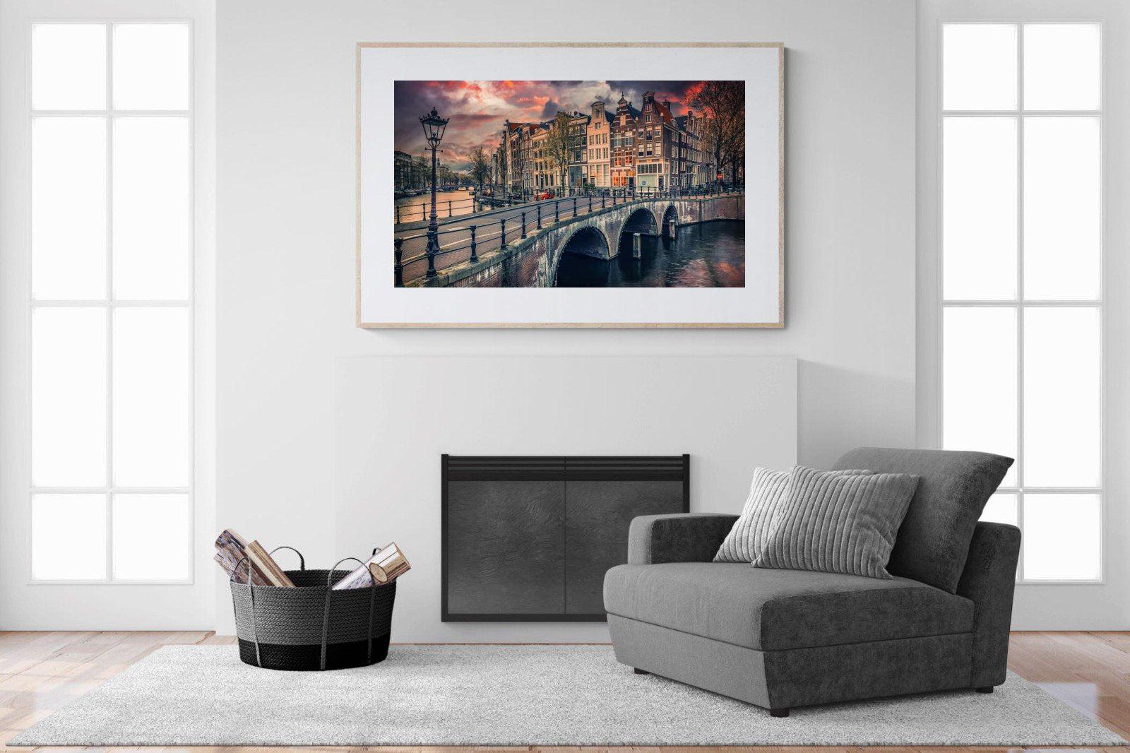 Dusky Amsterdam-Wall_Art-150 x 100cm-Framed Print-Wood-Pixalot