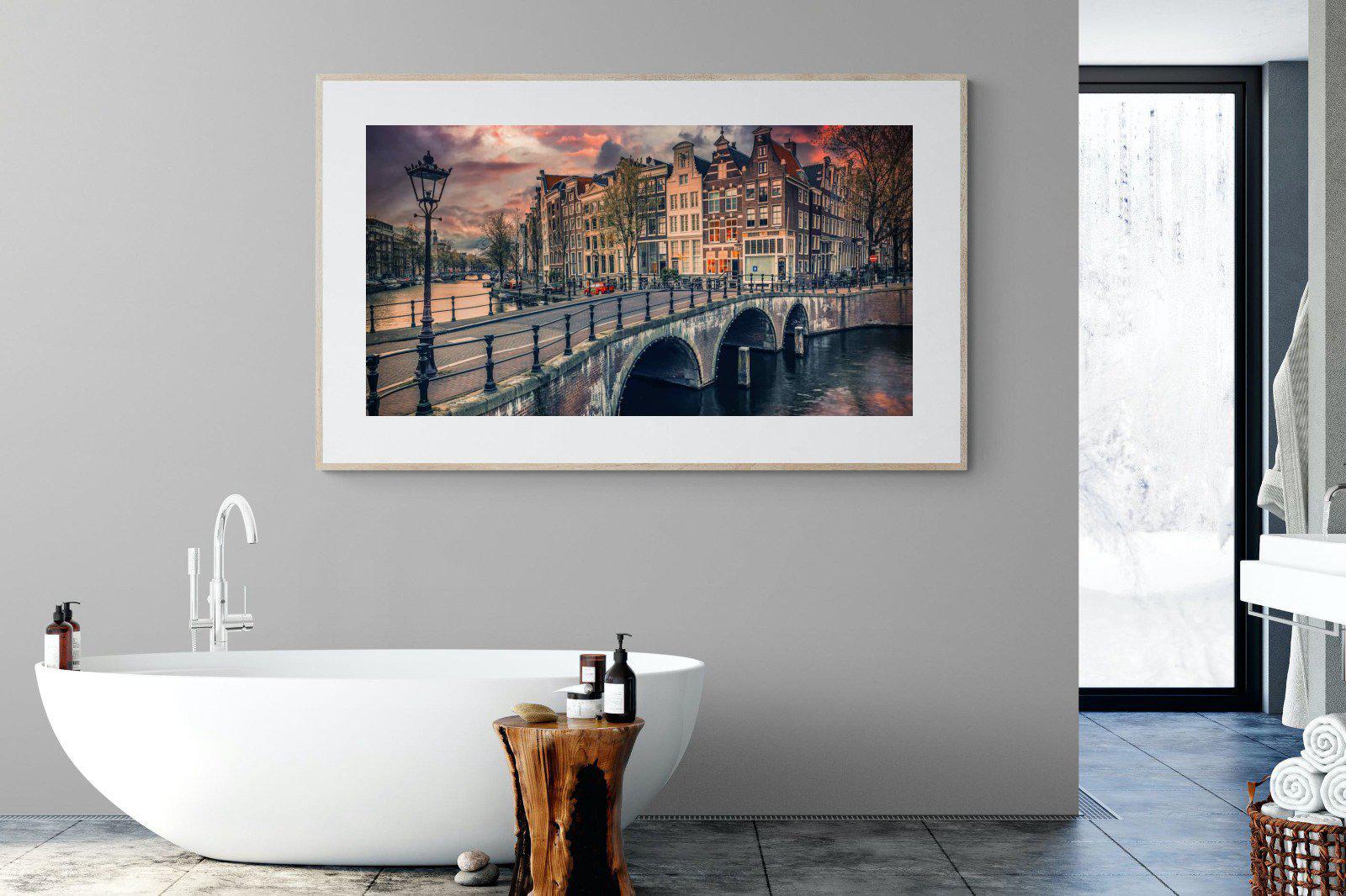 Dusky Amsterdam-Wall_Art-180 x 110cm-Framed Print-Wood-Pixalot