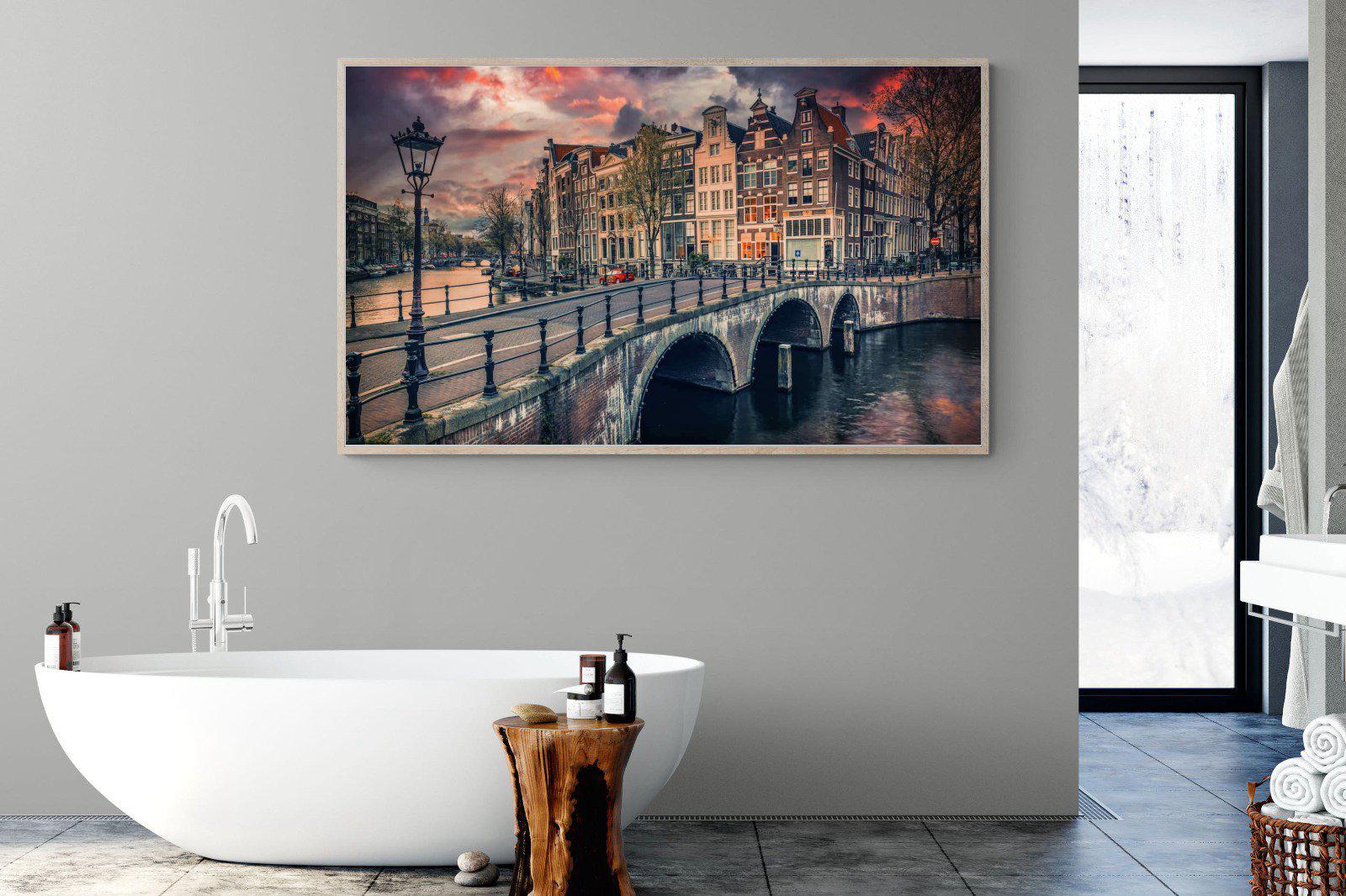 Dusky Amsterdam-Wall_Art-180 x 110cm-Mounted Canvas-Wood-Pixalot