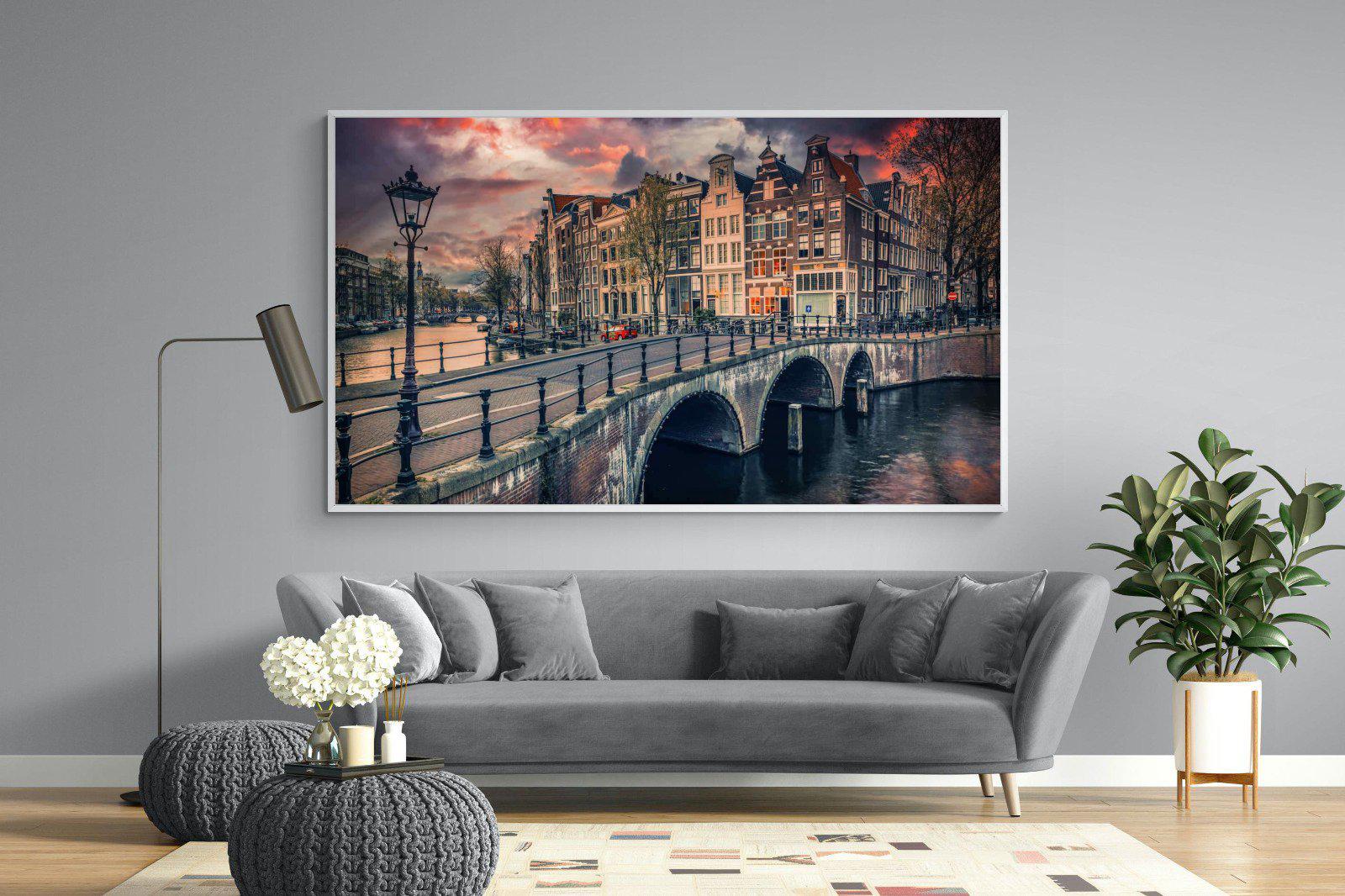 Dusky Amsterdam-Wall_Art-220 x 130cm-Mounted Canvas-White-Pixalot