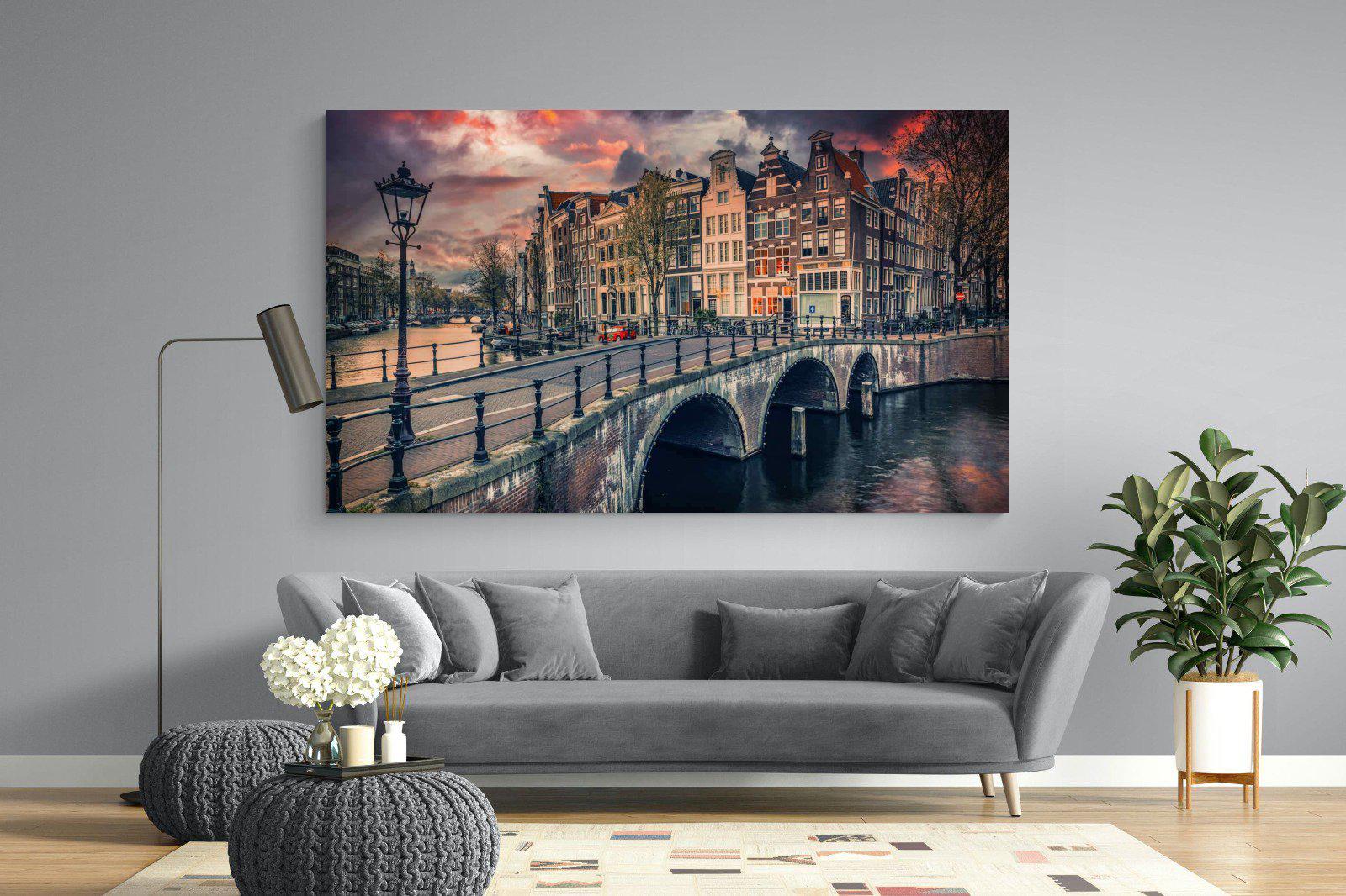 Dusky Amsterdam-Wall_Art-220 x 130cm-Mounted Canvas-No Frame-Pixalot