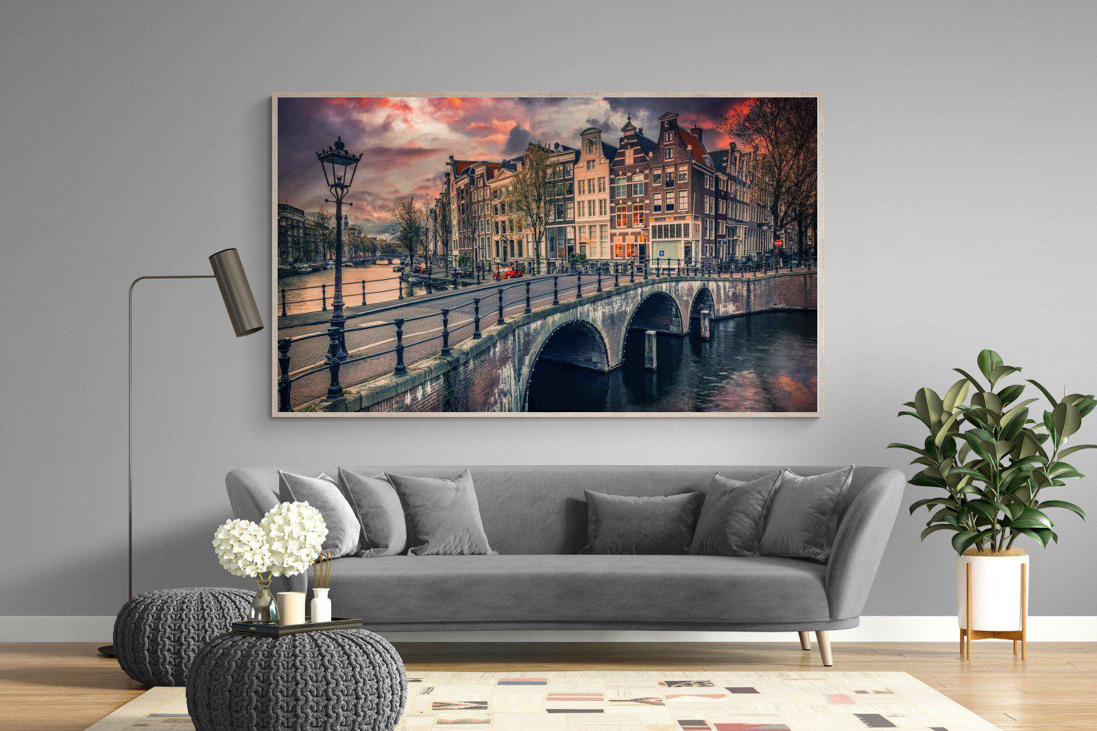 Dusky Amsterdam-Wall_Art-220 x 130cm-Mounted Canvas-Wood-Pixalot