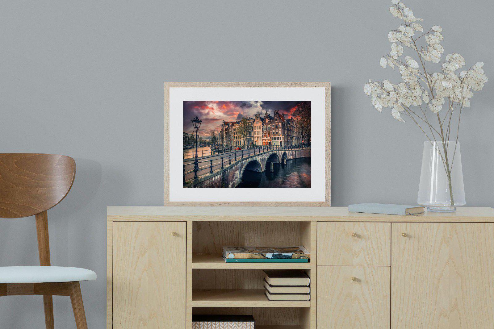 Dusky Amsterdam-Wall_Art-60 x 45cm-Framed Print-Wood-Pixalot