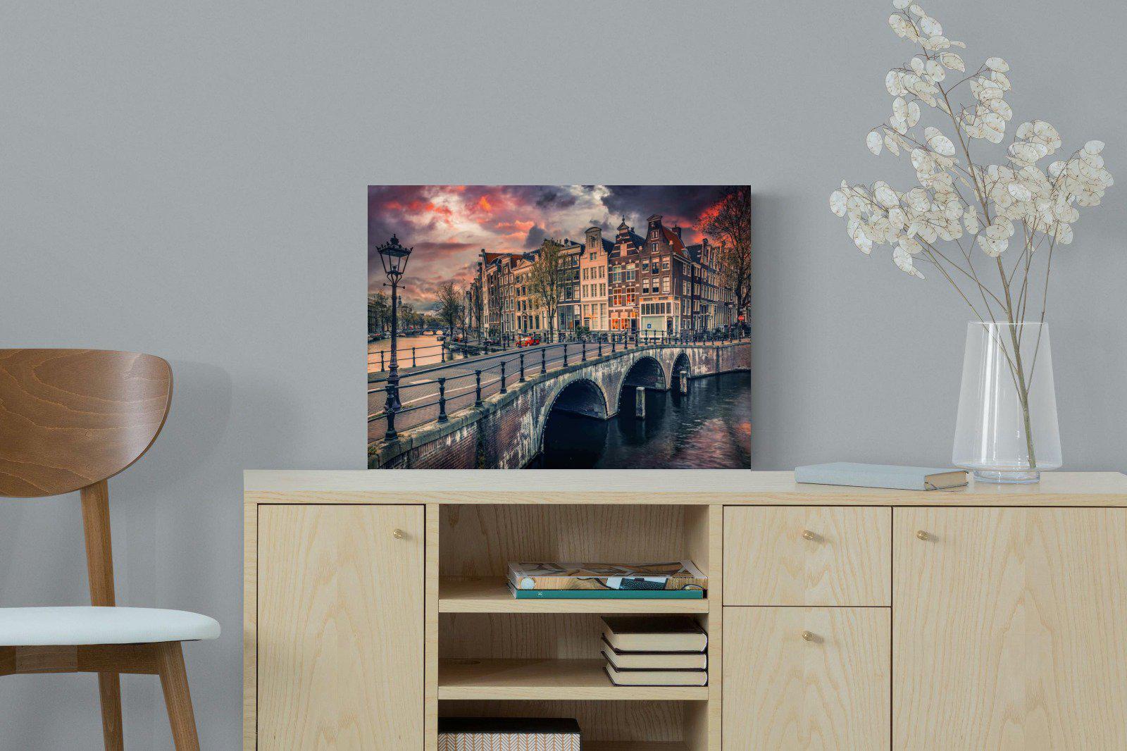 Dusky Amsterdam-Wall_Art-60 x 45cm-Mounted Canvas-No Frame-Pixalot