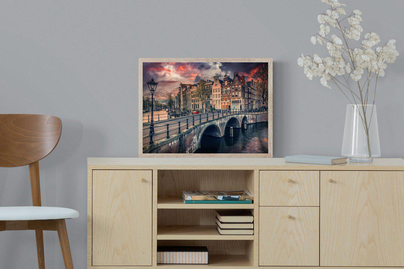 Dusky Amsterdam-Wall_Art-60 x 45cm-Mounted Canvas-Wood-Pixalot