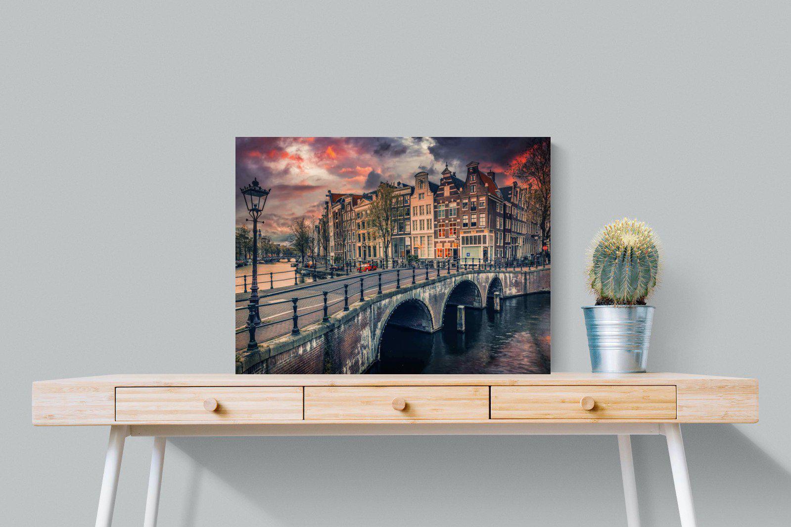 Dusky Amsterdam-Wall_Art-80 x 60cm-Mounted Canvas-No Frame-Pixalot