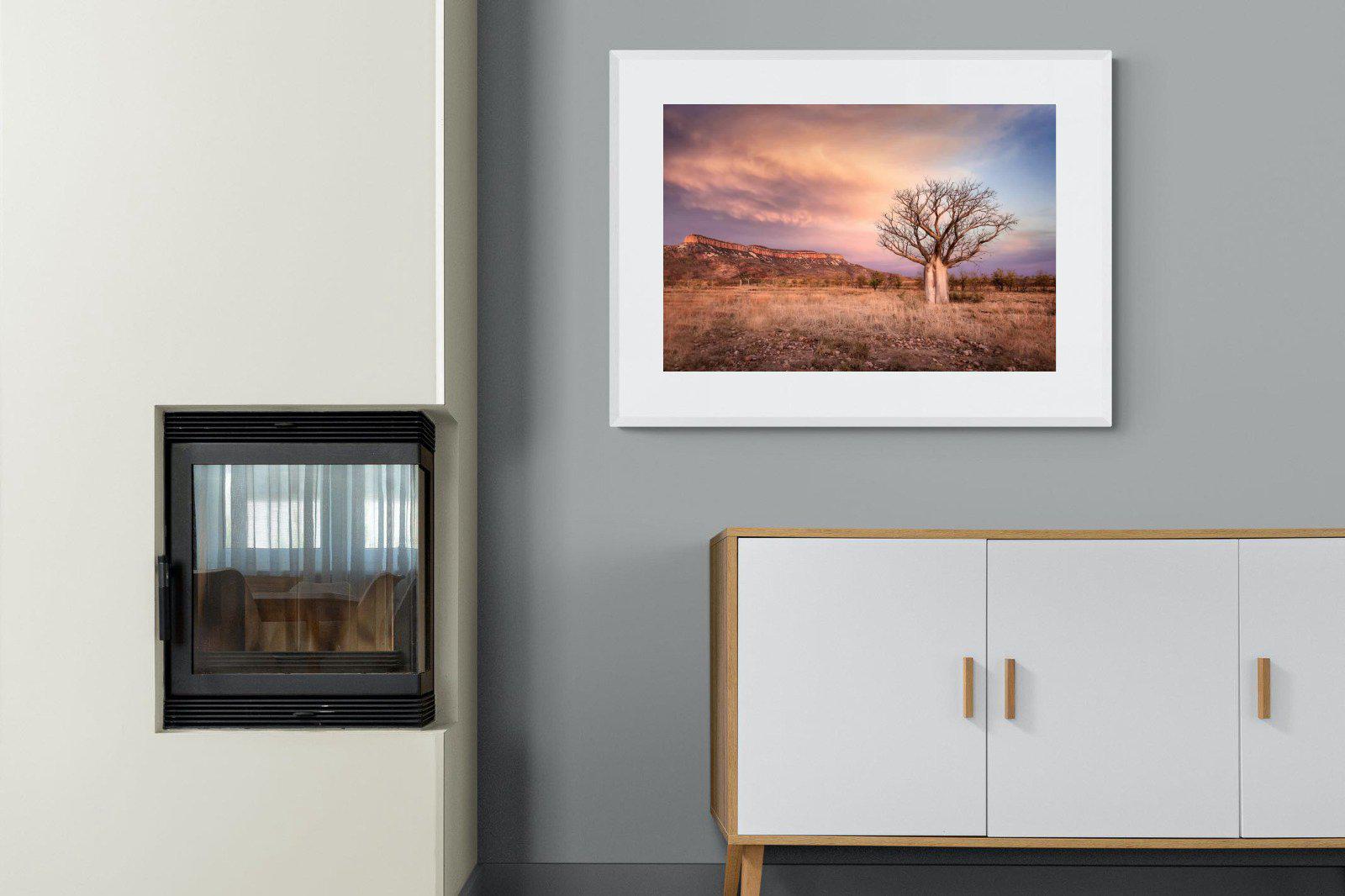 Dusky Baobab-Wall_Art-100 x 75cm-Framed Print-White-Pixalot