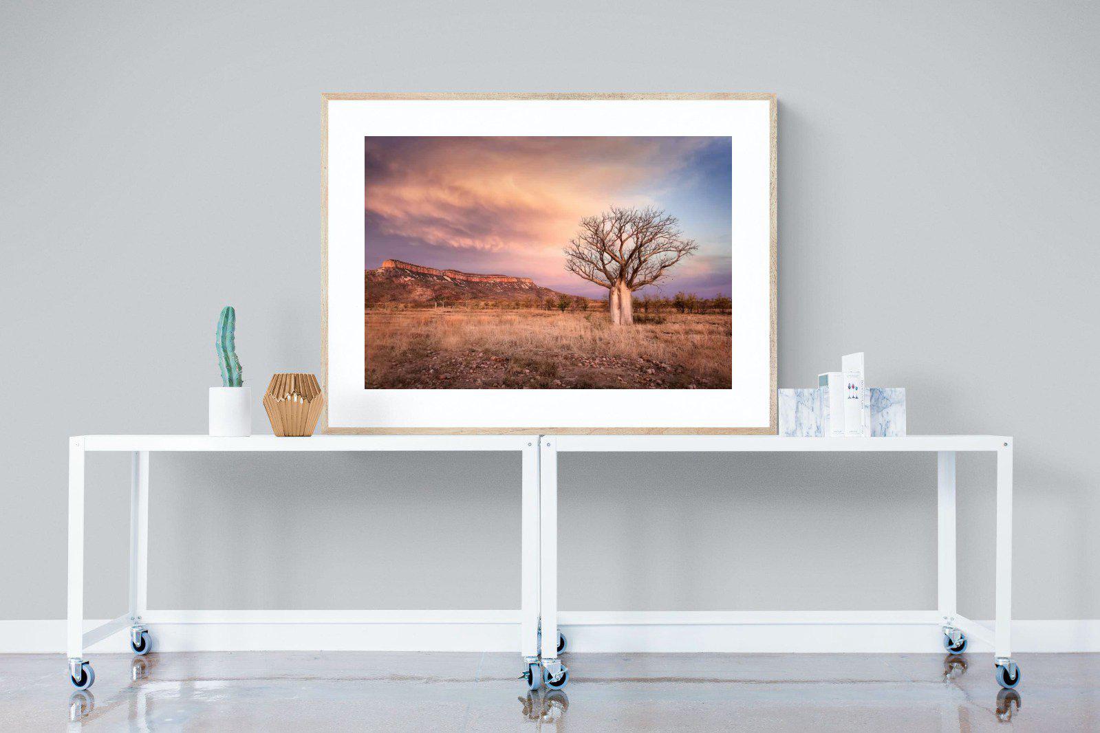 Dusky Baobab-Wall_Art-120 x 90cm-Framed Print-Wood-Pixalot