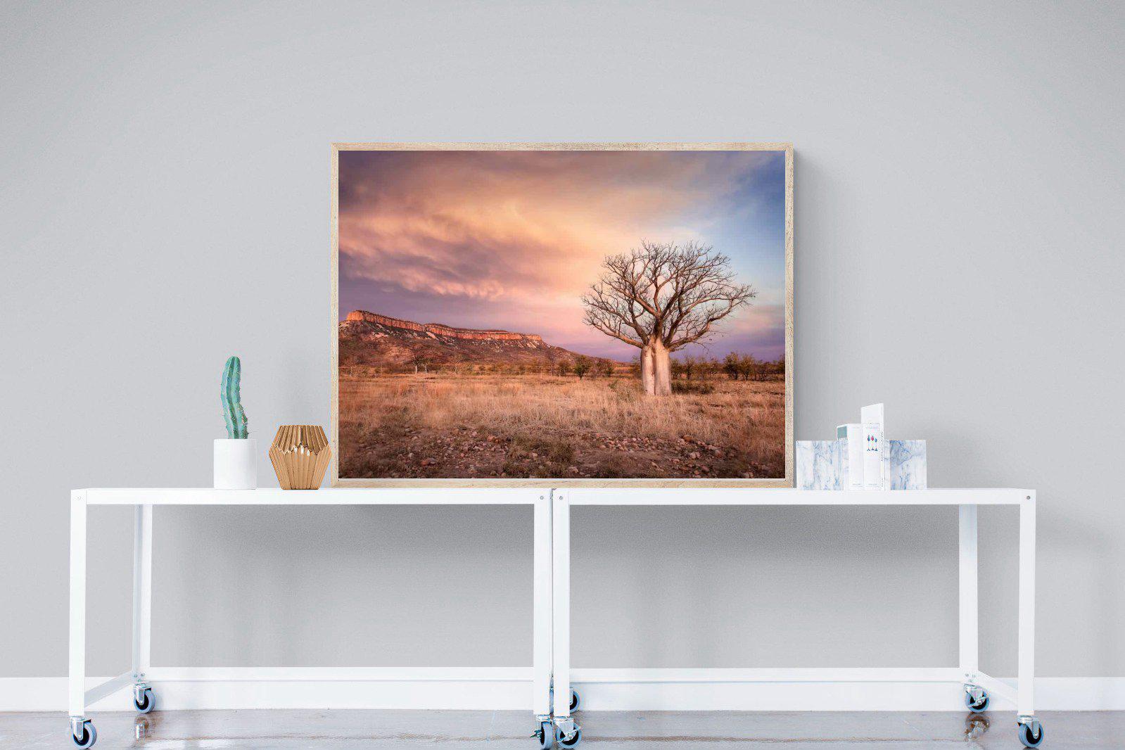 Dusky Baobab-Wall_Art-120 x 90cm-Mounted Canvas-Wood-Pixalot
