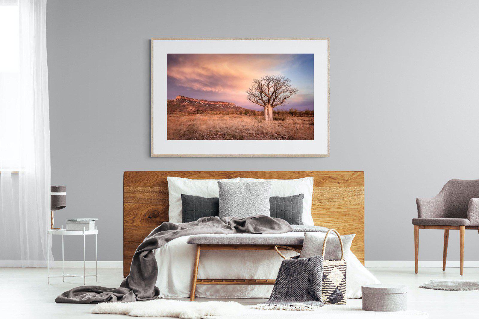 Dusky Baobab-Wall_Art-150 x 100cm-Framed Print-Wood-Pixalot