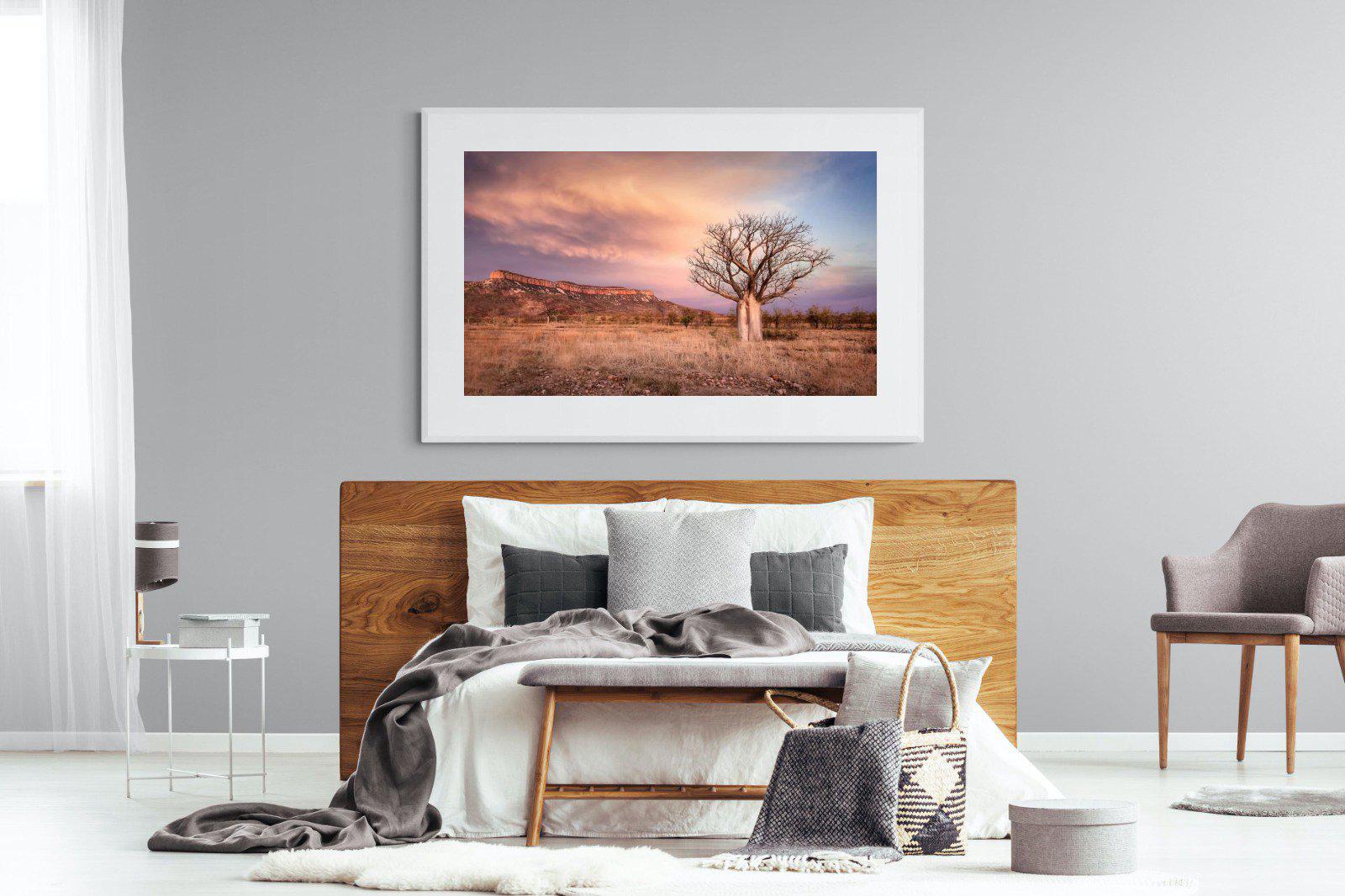 Dusky Baobab-Wall_Art-150 x 100cm-Framed Print-White-Pixalot