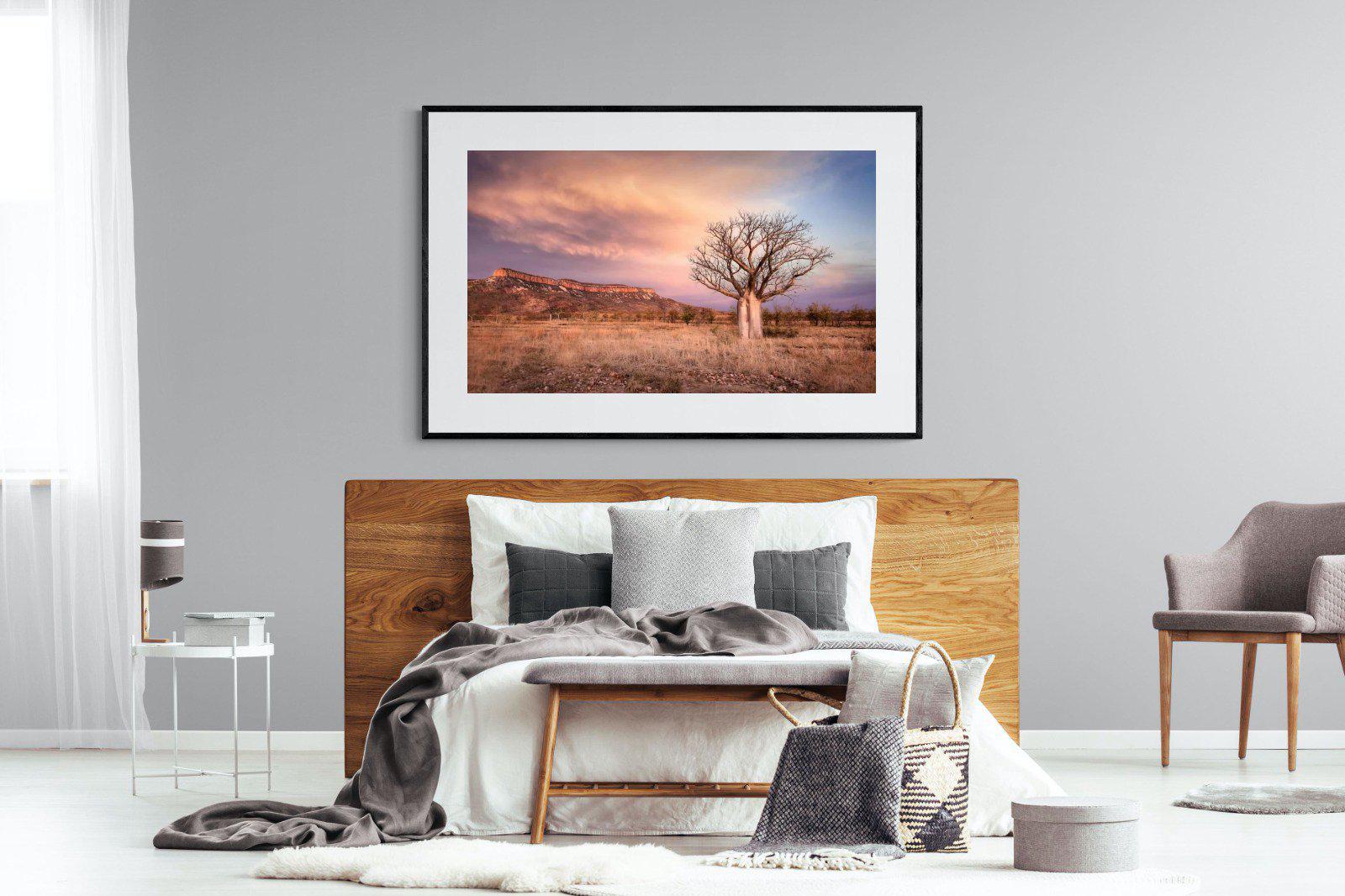 Dusky Baobab-Wall_Art-150 x 100cm-Framed Print-Black-Pixalot
