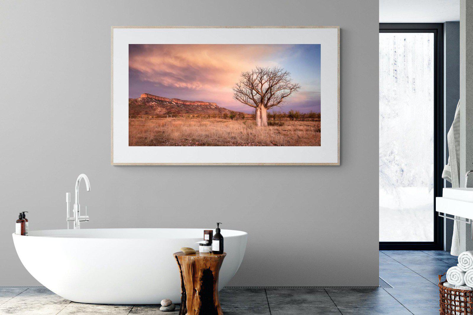 Dusky Baobab-Wall_Art-180 x 110cm-Framed Print-Wood-Pixalot