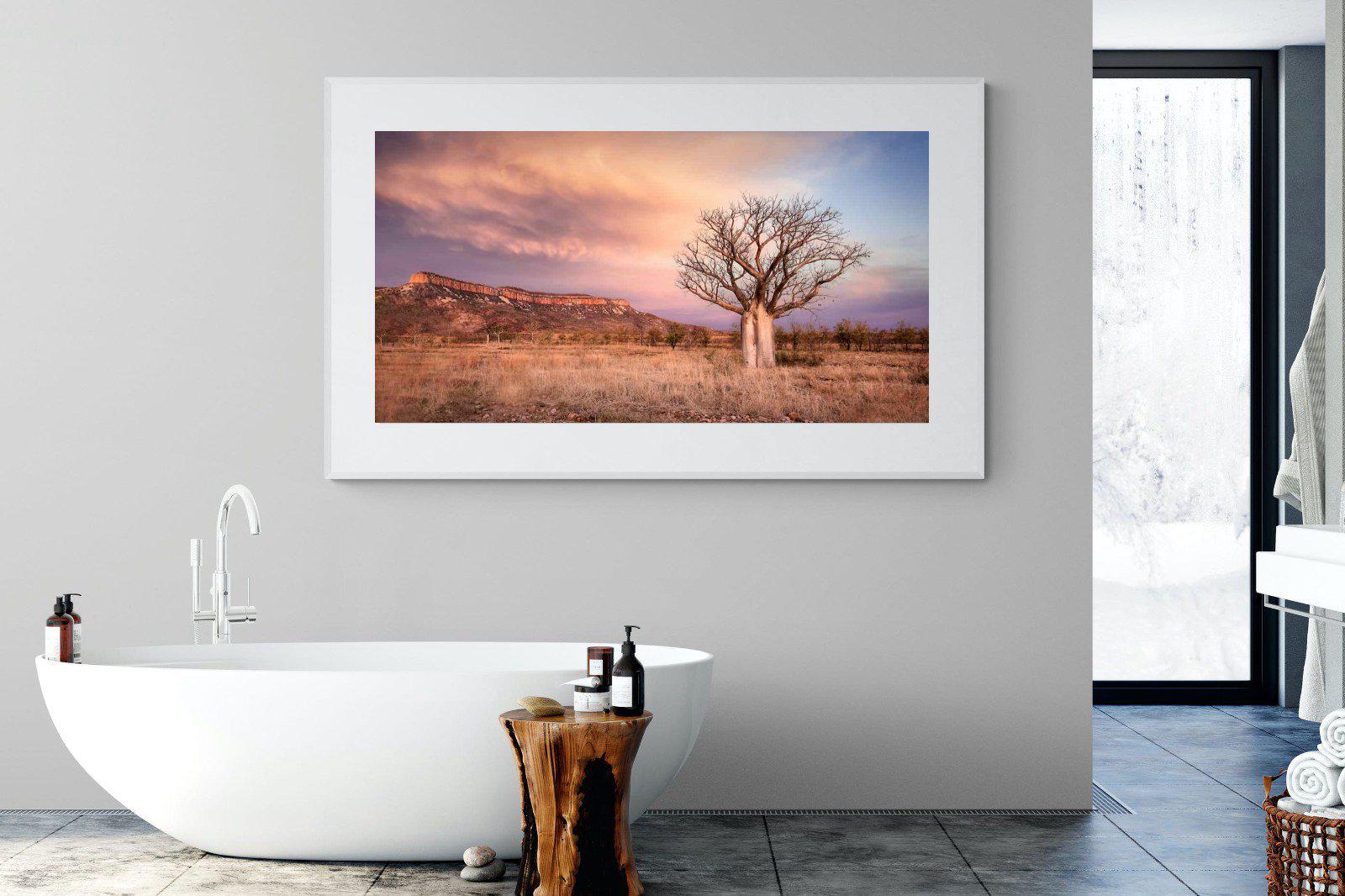 Dusky Baobab-Wall_Art-180 x 110cm-Framed Print-White-Pixalot