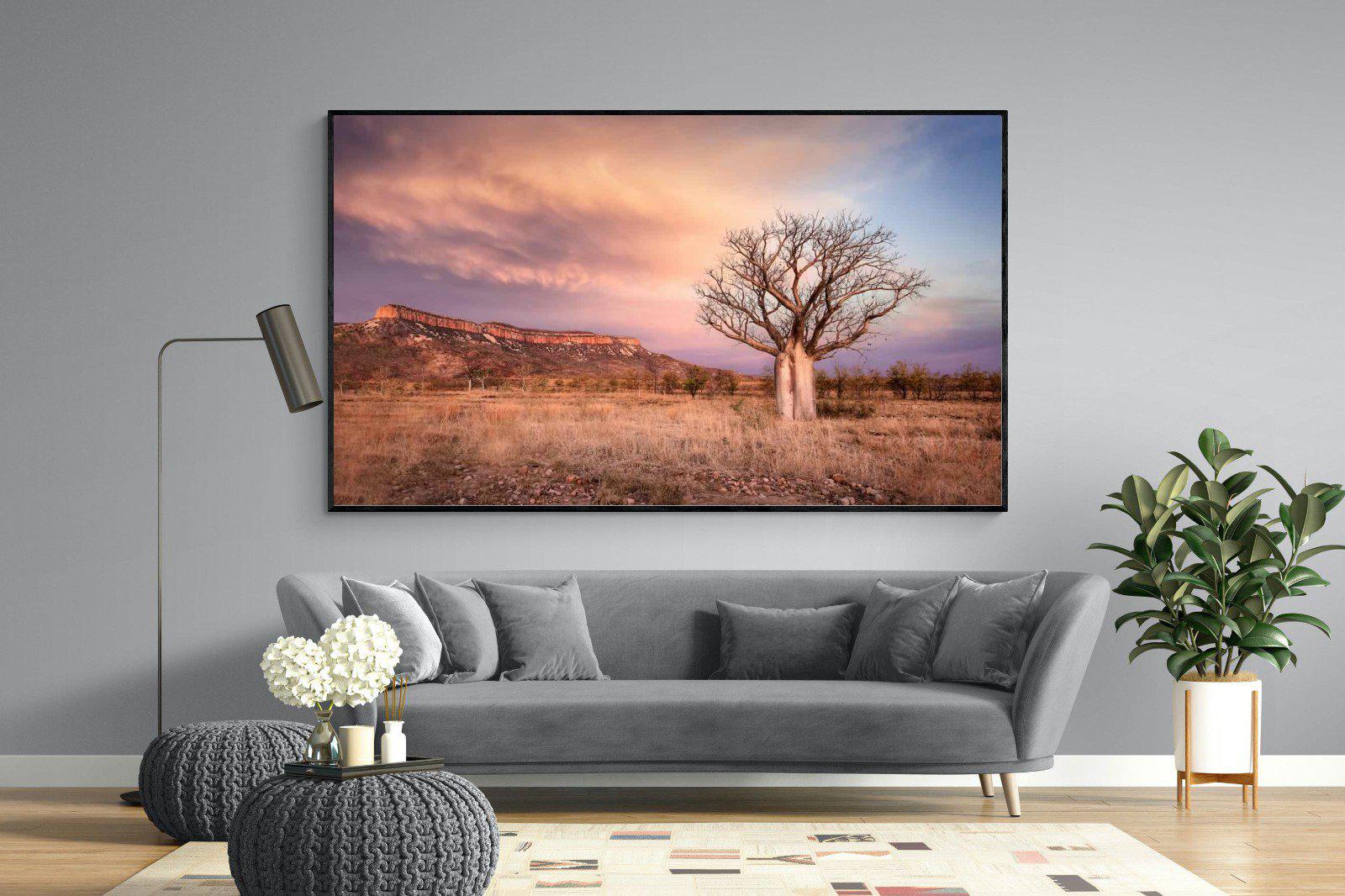 Dusky Baobab-Wall_Art-220 x 130cm-Mounted Canvas-Black-Pixalot