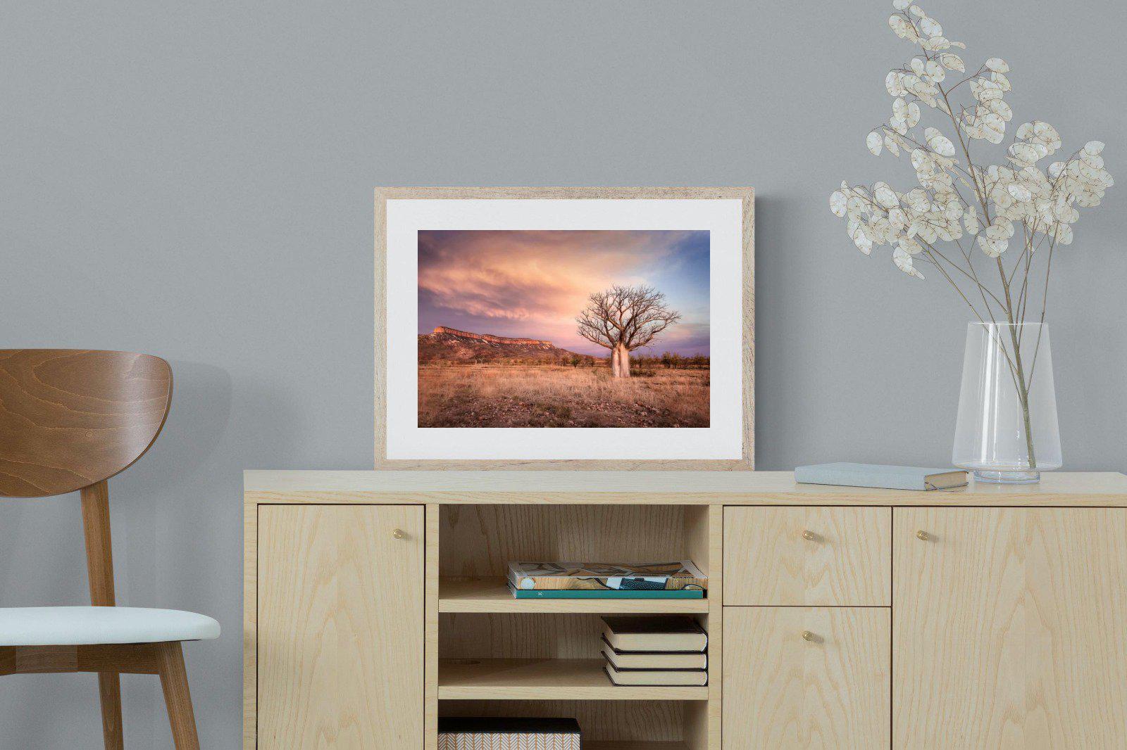 Dusky Baobab-Wall_Art-60 x 45cm-Framed Print-Wood-Pixalot