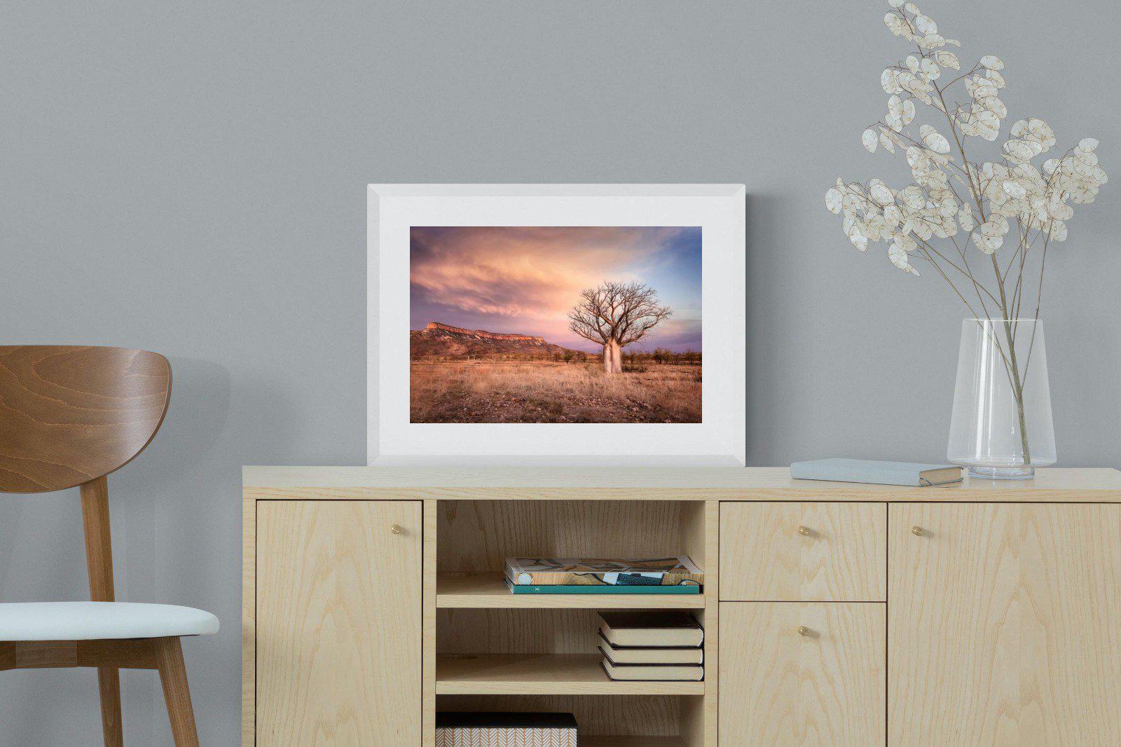 Dusky Baobab-Wall_Art-60 x 45cm-Framed Print-White-Pixalot