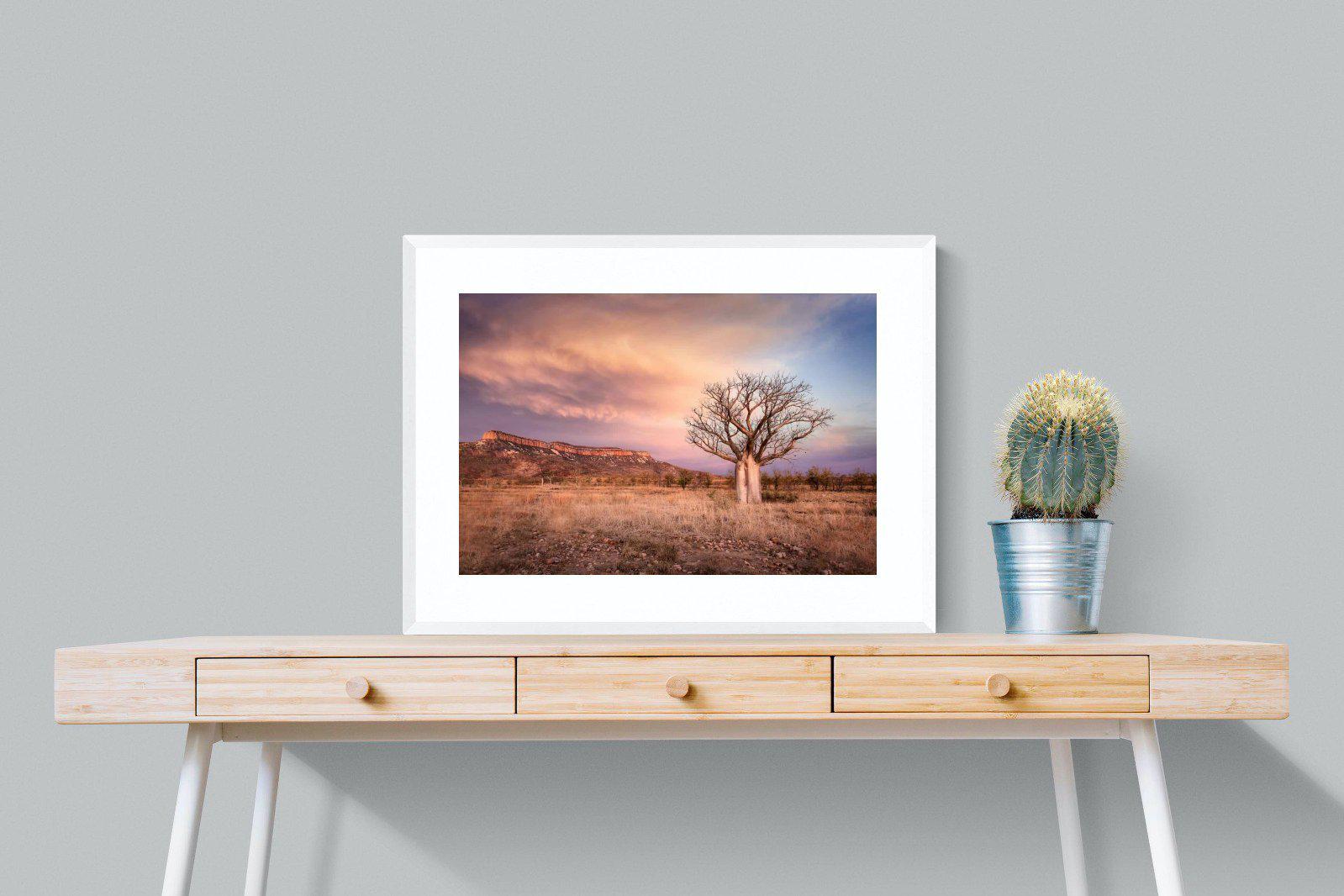 Dusky Baobab-Wall_Art-80 x 60cm-Framed Print-White-Pixalot