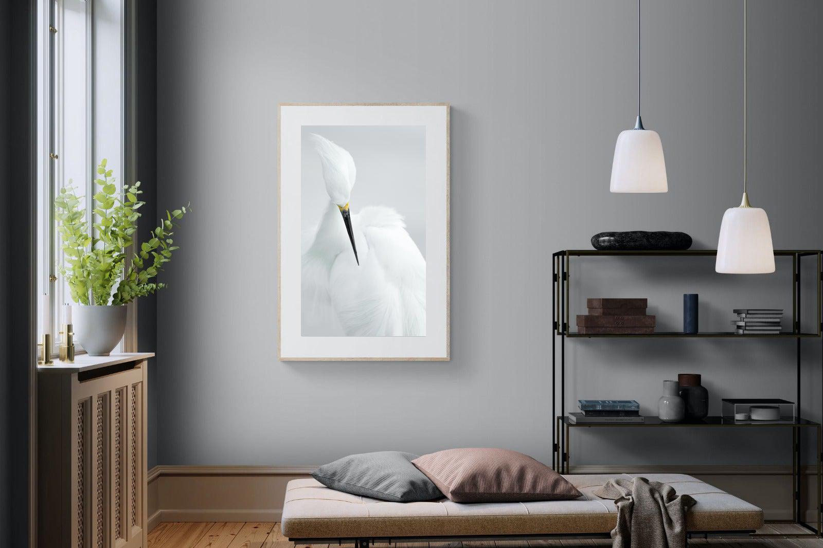Egret-Wall_Art-100 x 150cm-Framed Print-Wood-Pixalot