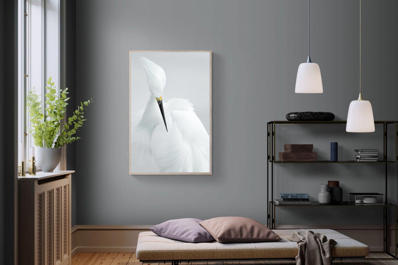 Egret-Wall_Art-100 x 150cm-Mounted Canvas-Wood-Pixalot