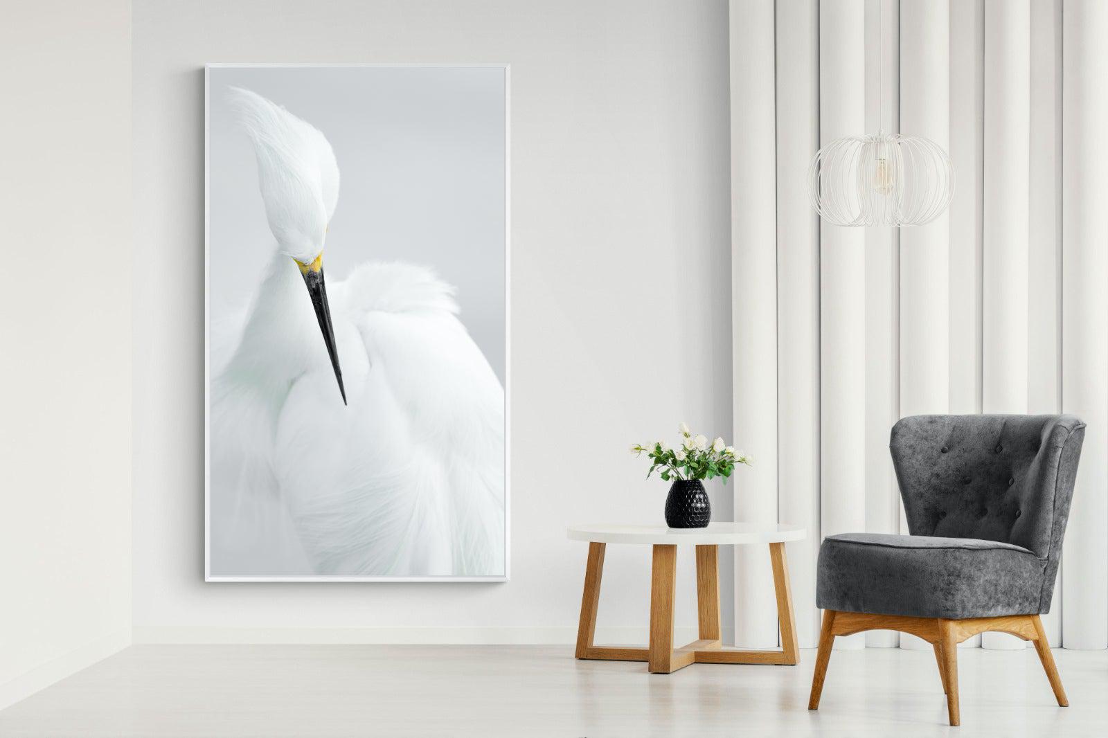 Egret-Wall_Art-130 x 220cm-Mounted Canvas-White-Pixalot