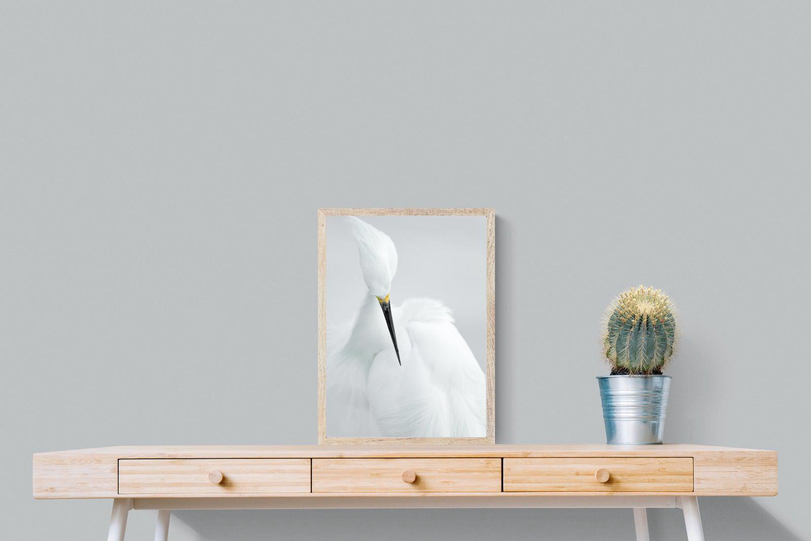 Egret-Wall_Art-45 x 60cm-Mounted Canvas-Wood-Pixalot