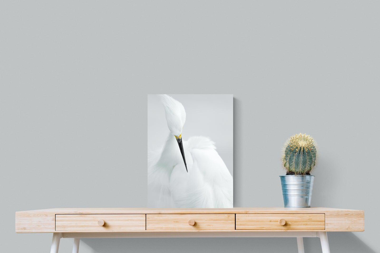 Egret-Wall_Art-45 x 60cm-Mounted Canvas-No Frame-Pixalot