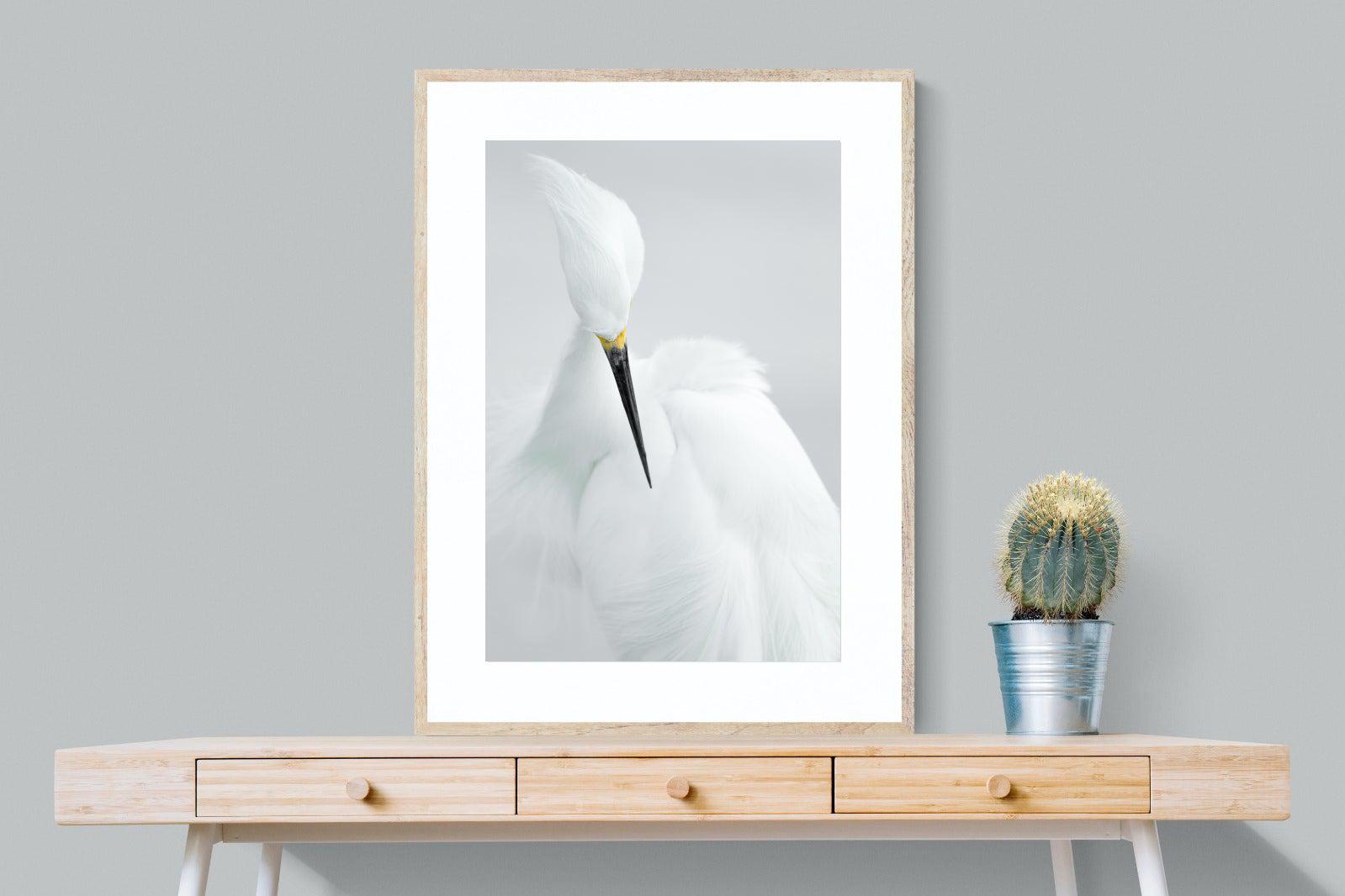 Egret-Wall_Art-75 x 100cm-Framed Print-Wood-Pixalot