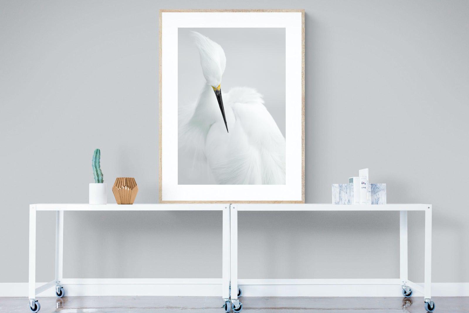 Egret-Wall_Art-90 x 120cm-Framed Print-Wood-Pixalot