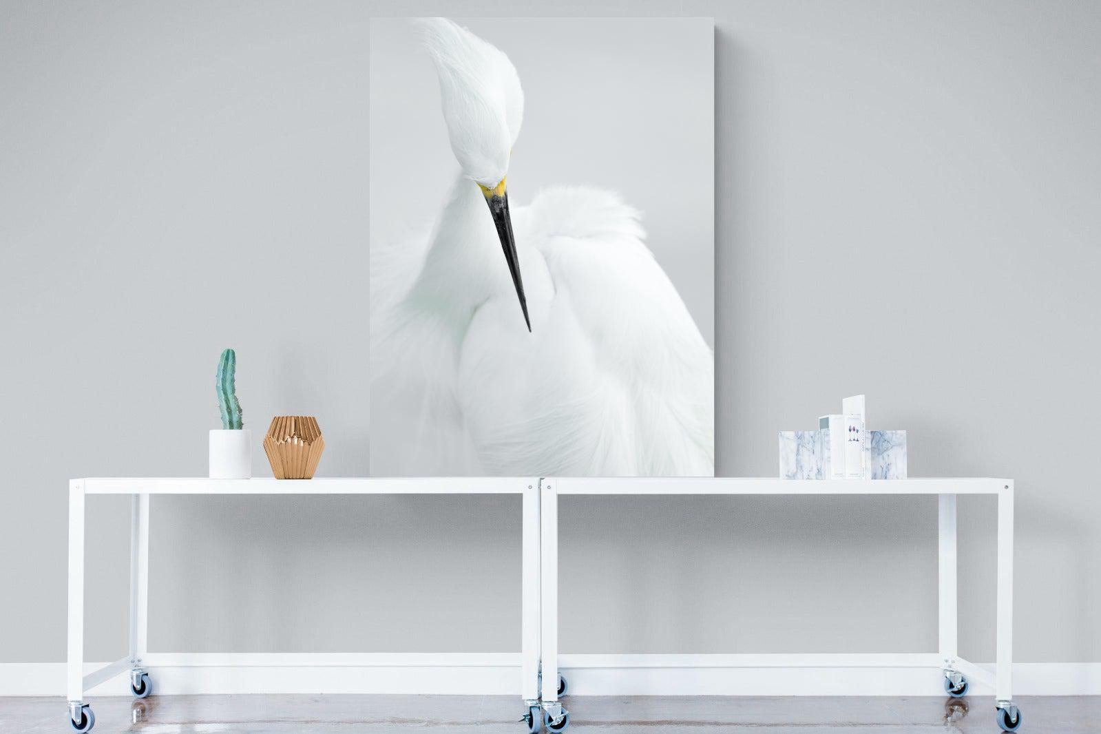 Egret-Wall_Art-90 x 120cm-Mounted Canvas-No Frame-Pixalot
