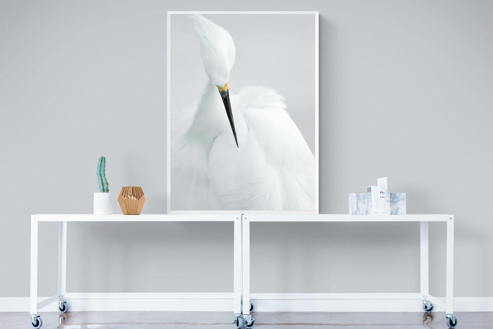 Egret-Wall_Art-90 x 120cm-Mounted Canvas-White-Pixalot