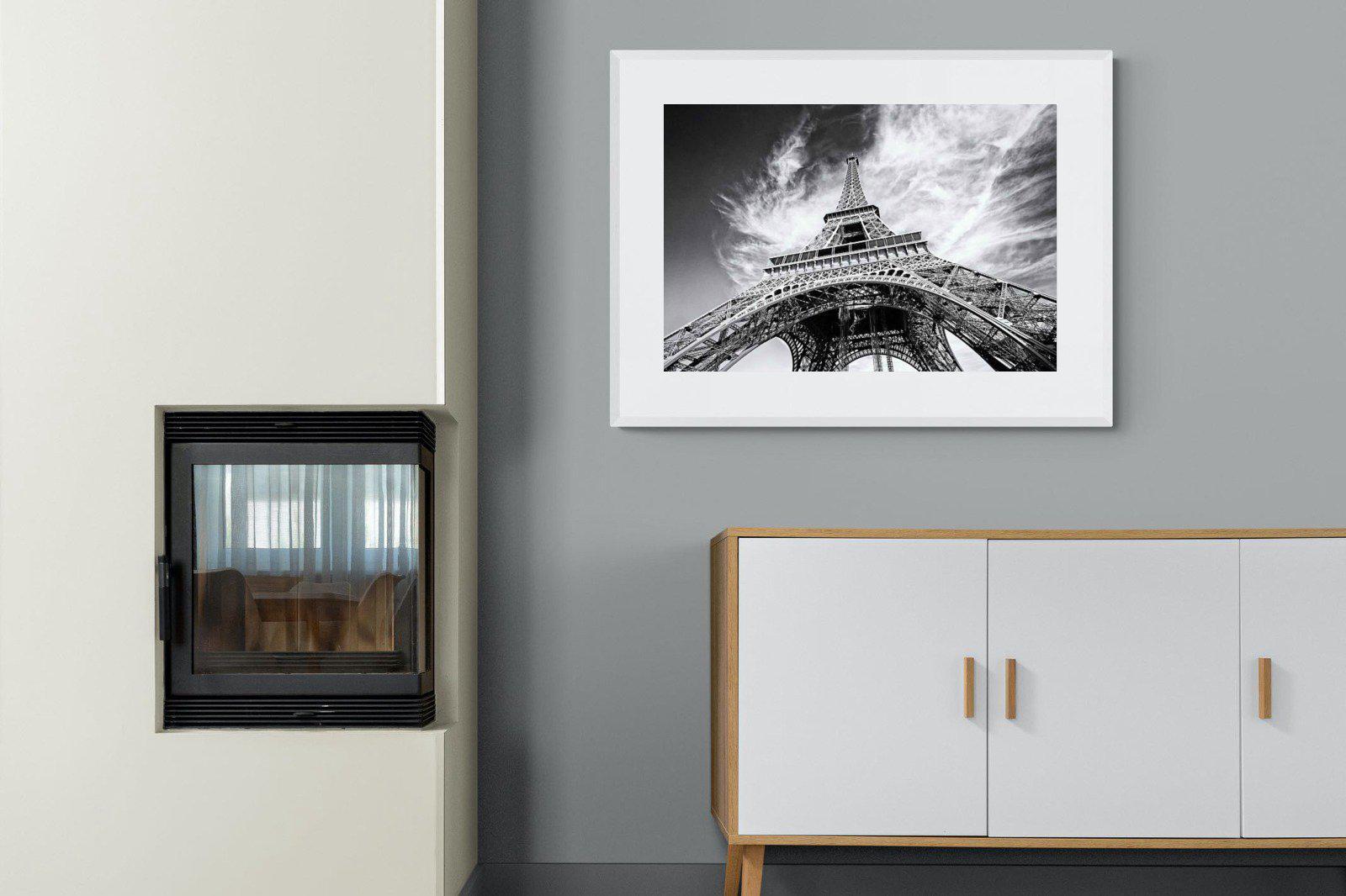 Eiffel Tower-Wall_Art-100 x 75cm-Framed Print-White-Pixalot