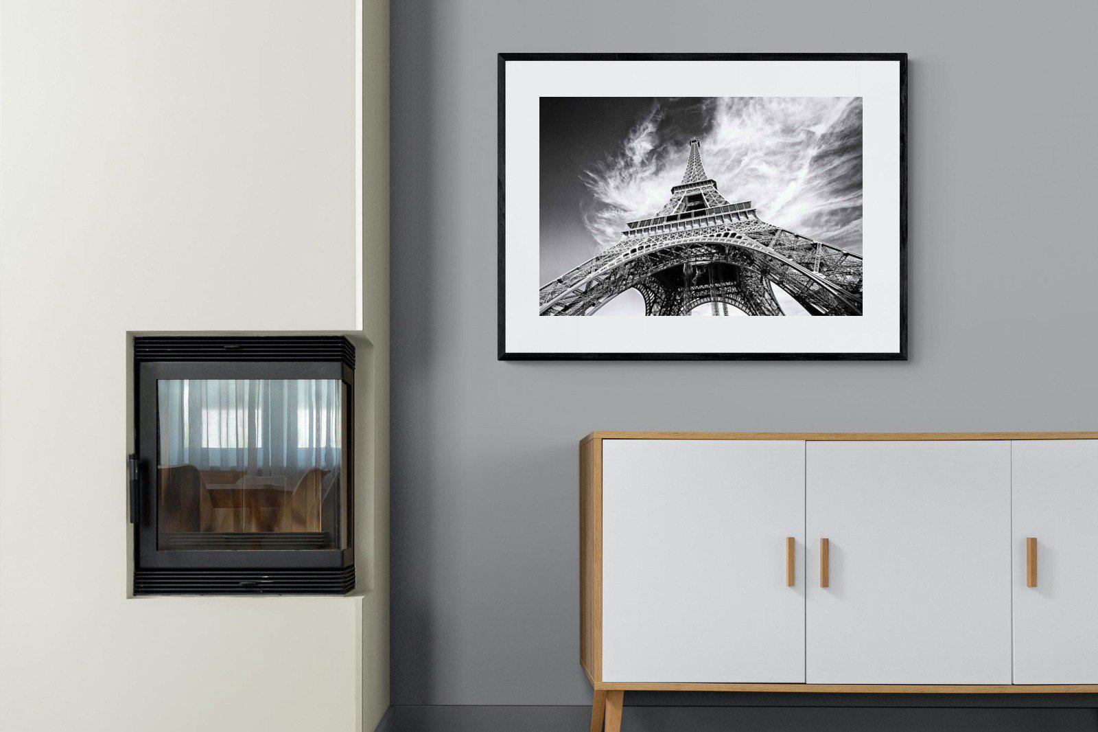 Eiffel Tower-Wall_Art-100 x 75cm-Framed Print-Black-Pixalot