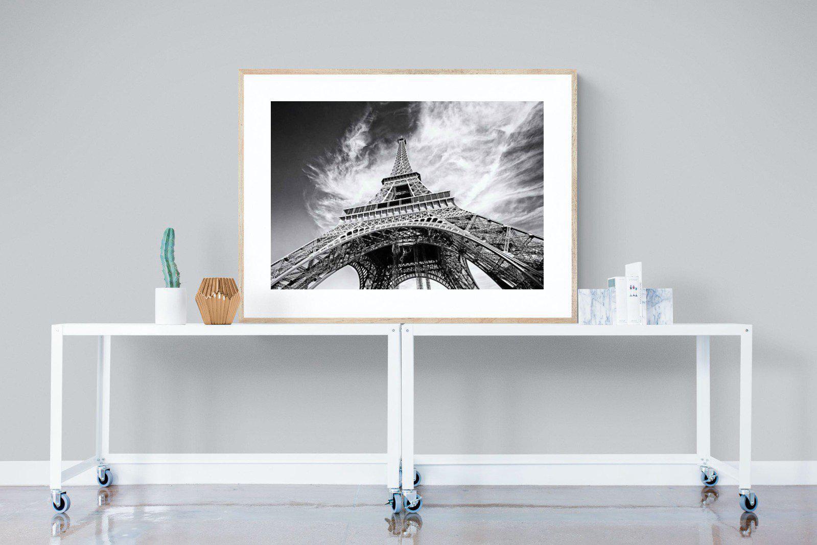 Eiffel Tower-Wall_Art-120 x 90cm-Framed Print-Wood-Pixalot