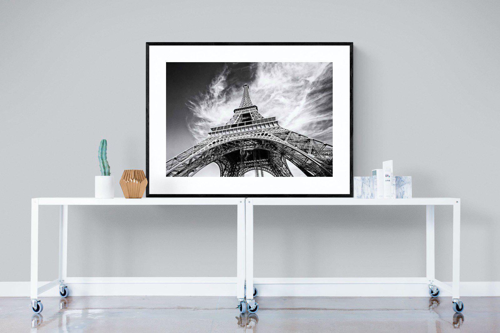 Eiffel Tower-Wall_Art-120 x 90cm-Framed Print-Black-Pixalot