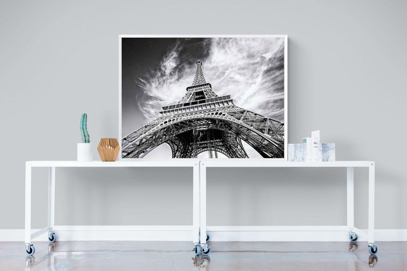 Eiffel Tower-Wall_Art-120 x 90cm-Mounted Canvas-White-Pixalot