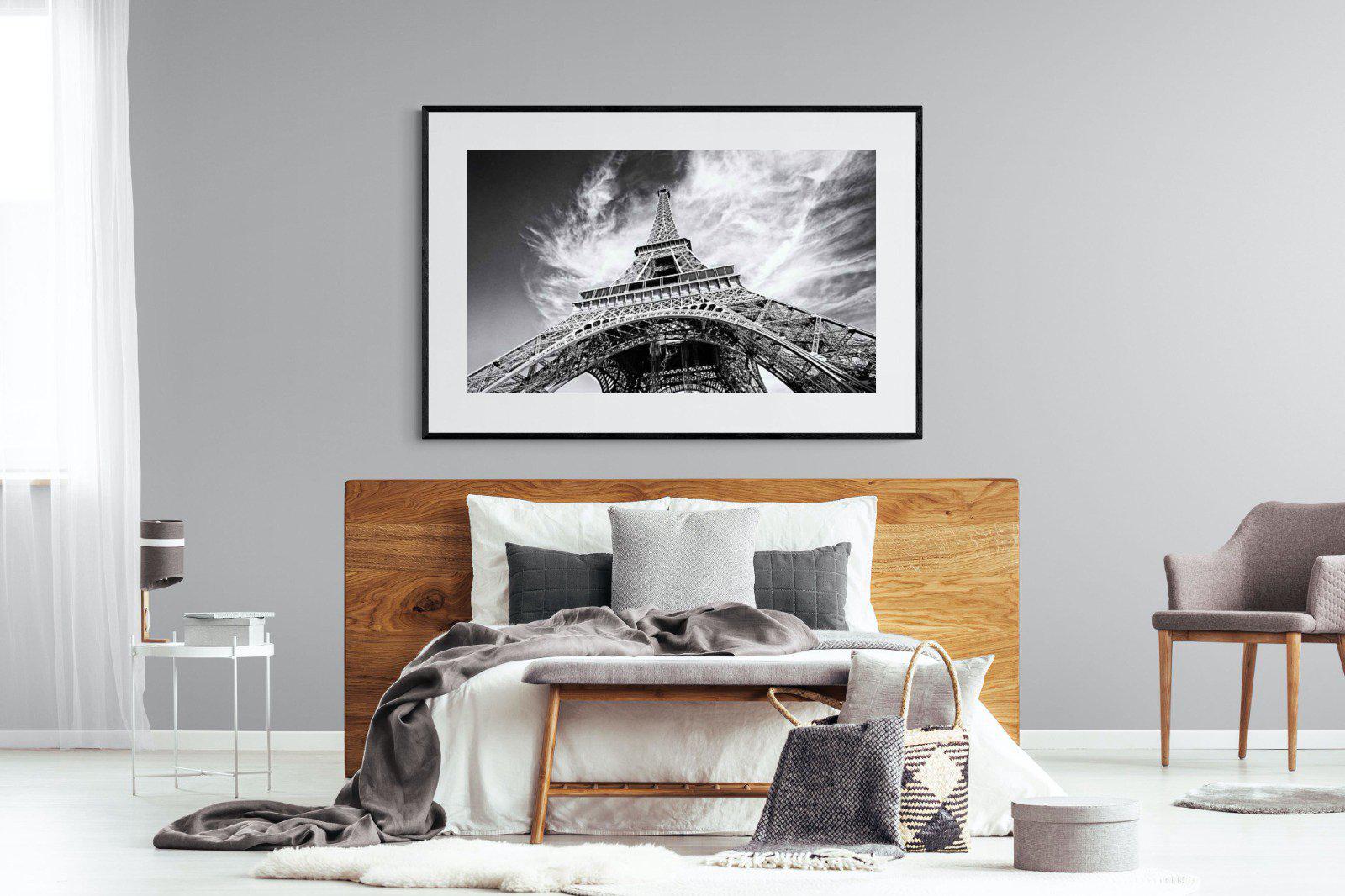 Eiffel Tower-Wall_Art-150 x 100cm-Framed Print-Black-Pixalot
