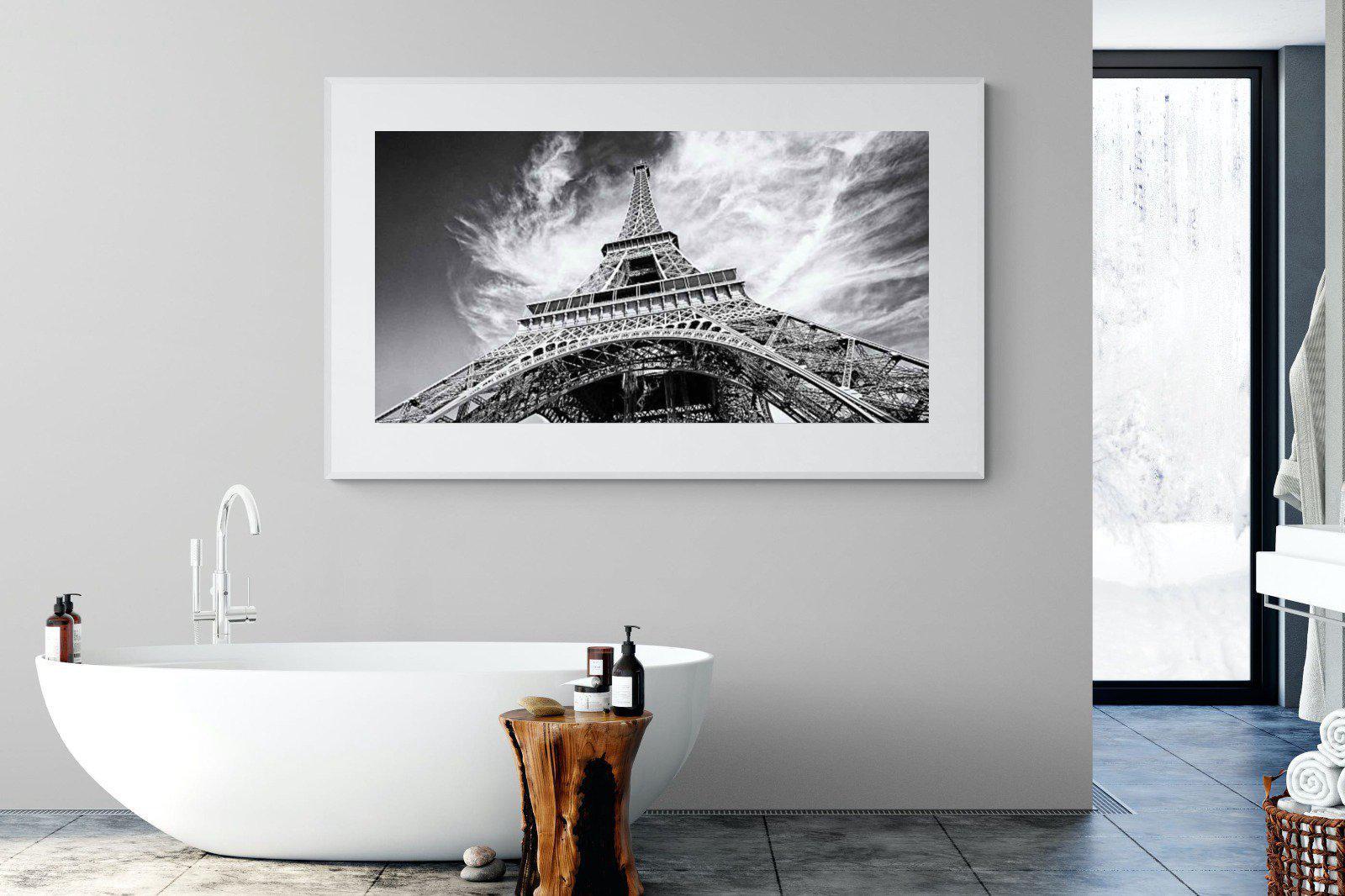 Eiffel Tower-Wall_Art-180 x 110cm-Framed Print-White-Pixalot