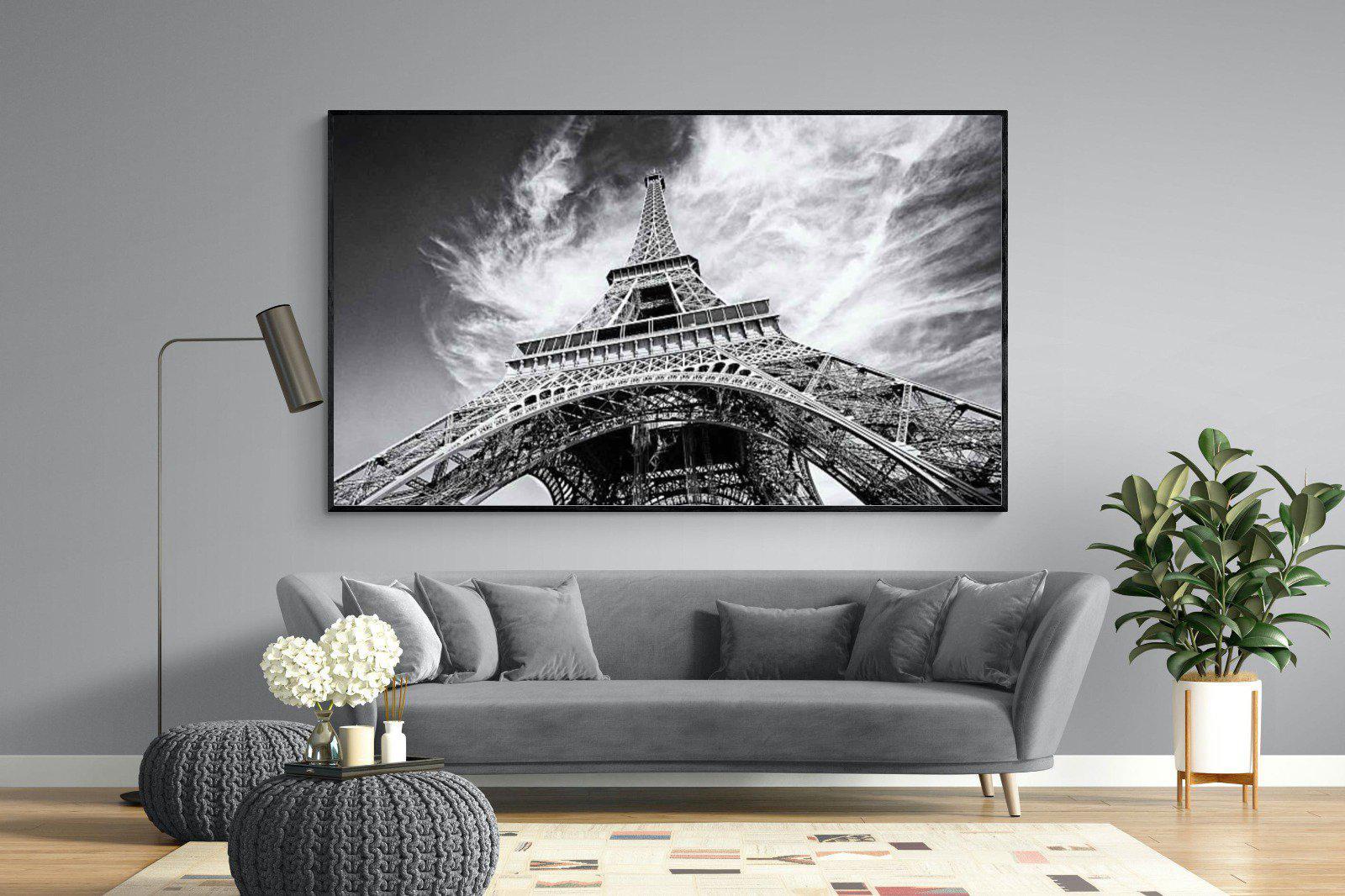 Eiffel Tower-Wall_Art-220 x 130cm-Mounted Canvas-Black-Pixalot