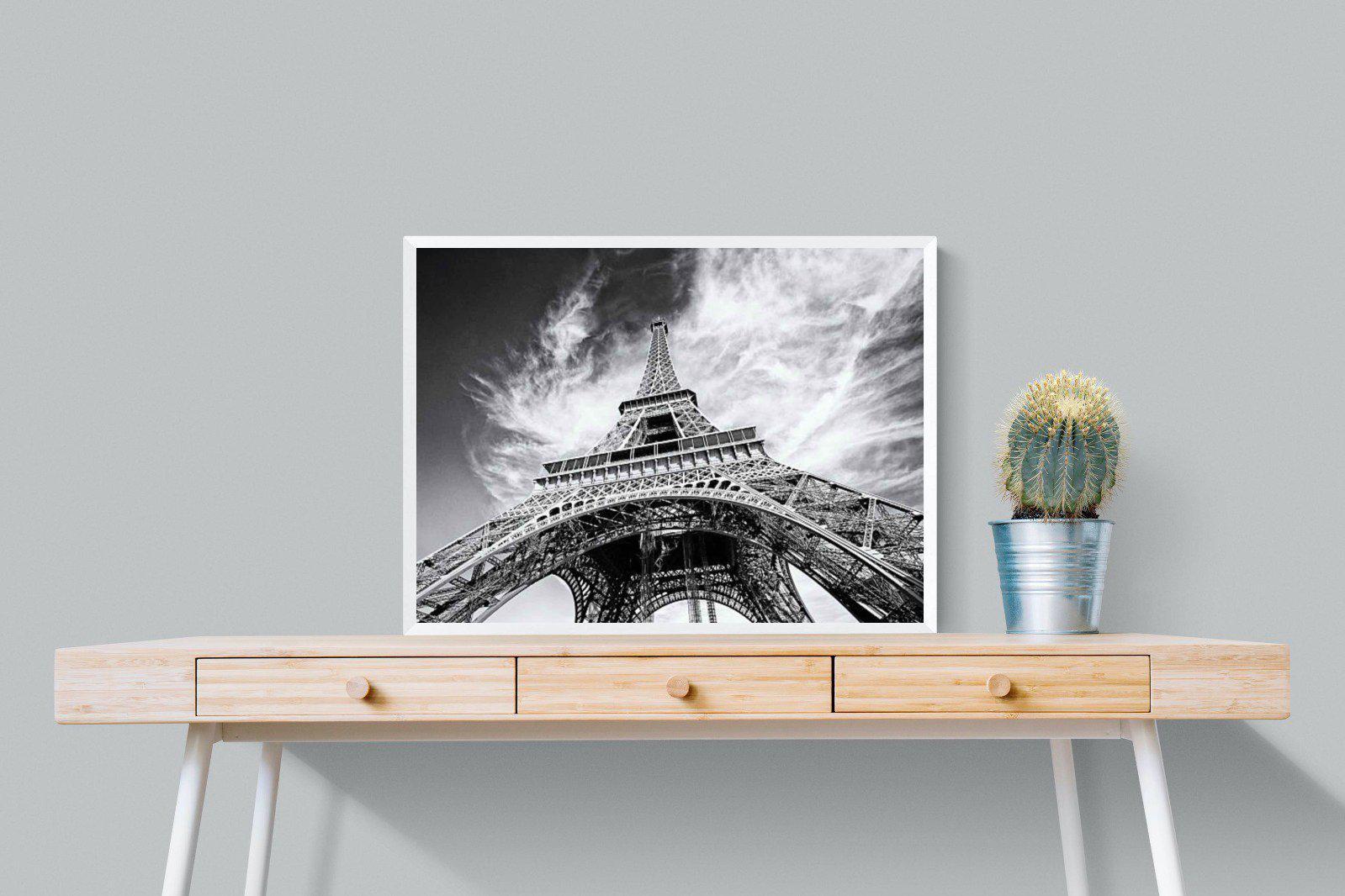 Eiffel Tower-Wall_Art-80 x 60cm-Mounted Canvas-White-Pixalot