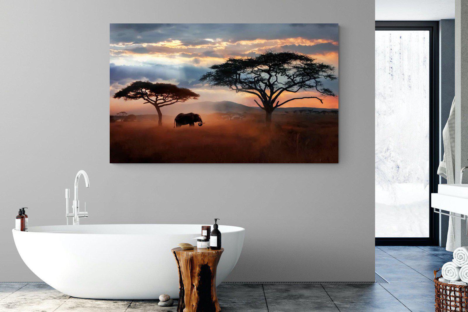 Ele at Dusk-Wall_Art-180 x 110cm-Mounted Canvas-No Frame-Pixalot