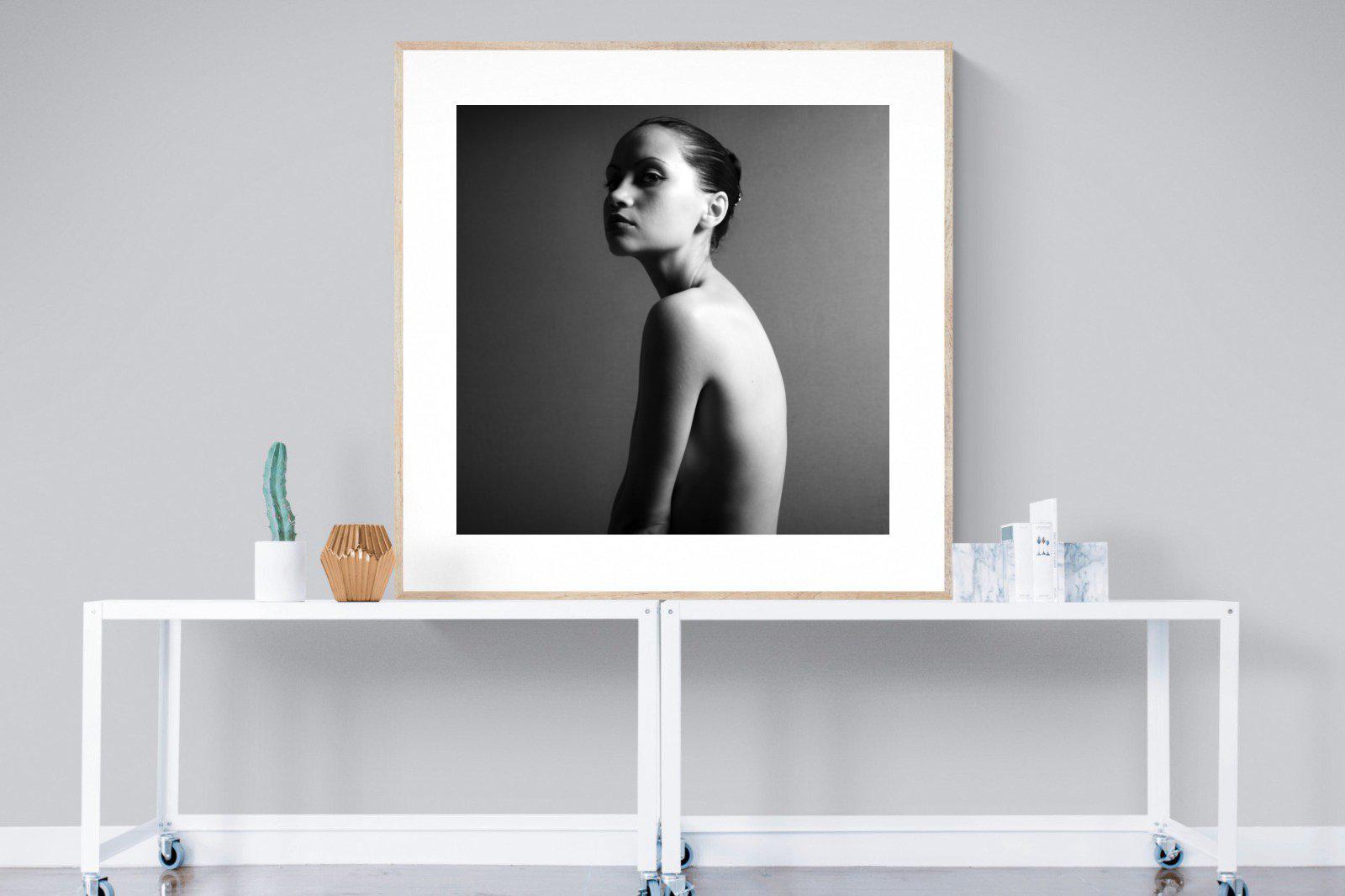 Elegant Nude-Wall_Art-120 x 120cm-Framed Print-Wood-Pixalot