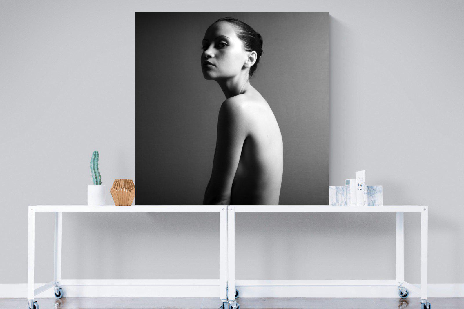 Elegant Nude-Wall_Art-120 x 120cm-Mounted Canvas-No Frame-Pixalot