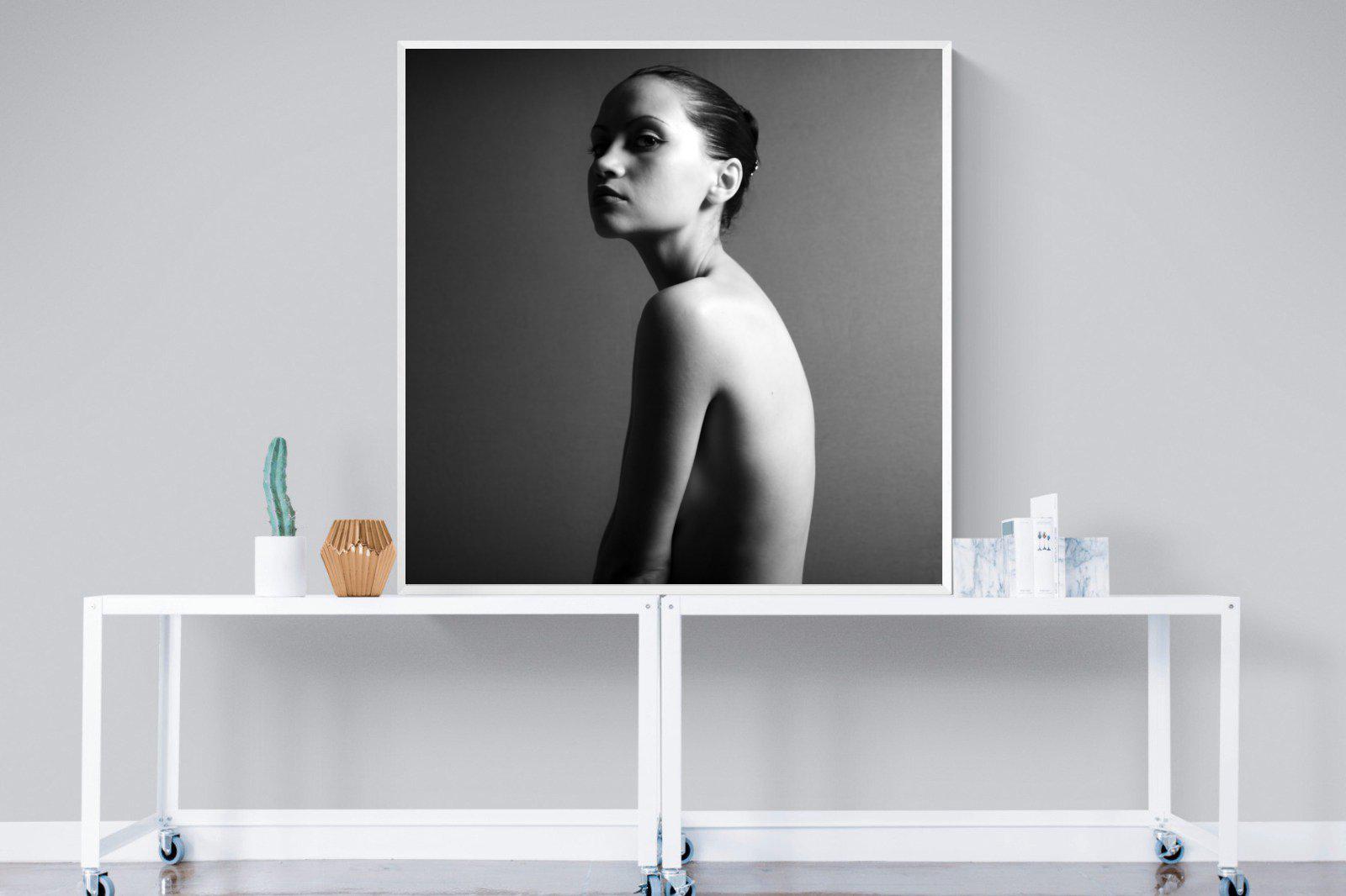 Elegant Nude-Wall_Art-120 x 120cm-Mounted Canvas-White-Pixalot