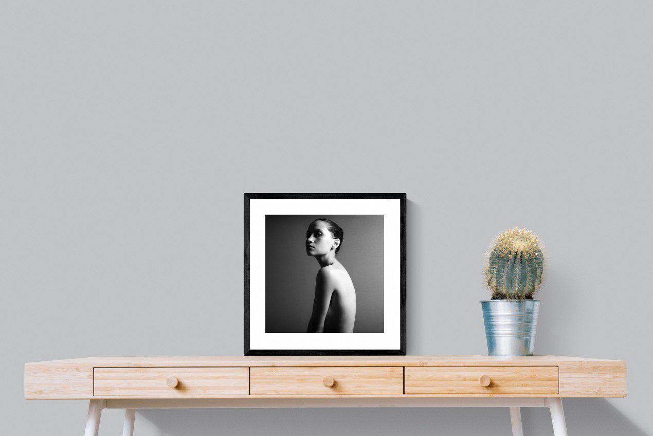 Elegant Nude-Wall_Art-50 x 50cm-Framed Print-Black-Pixalot