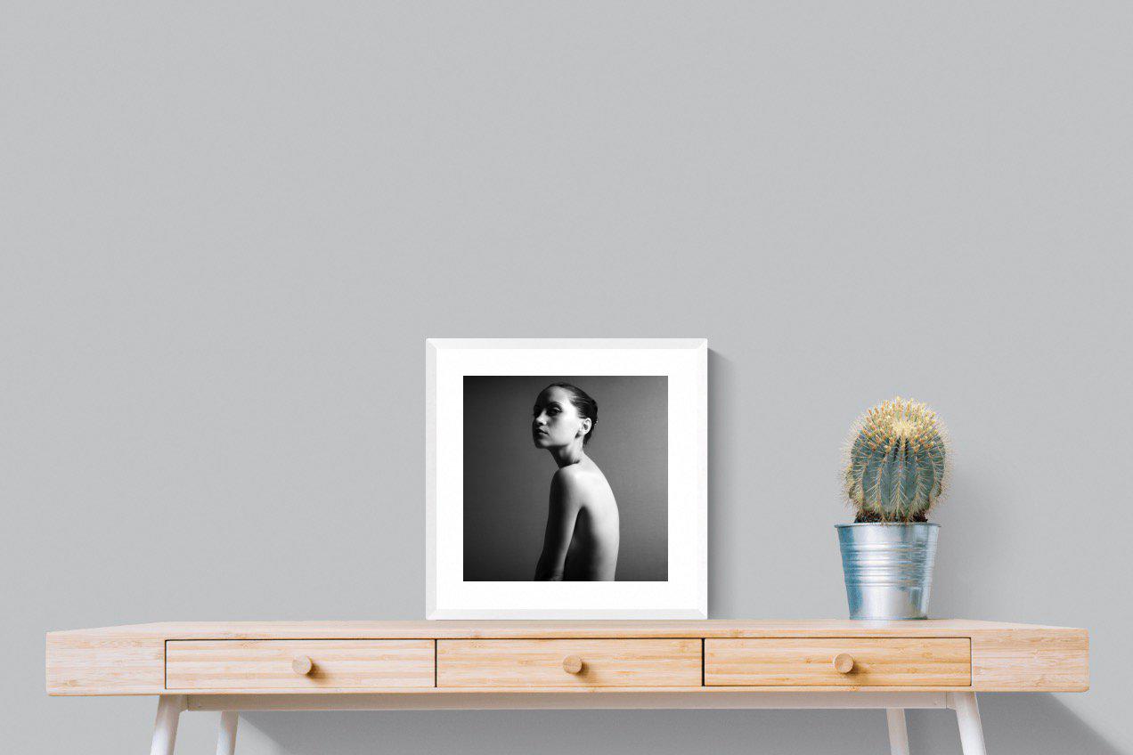 Elegant Nude-Wall_Art-50 x 50cm-Framed Print-White-Pixalot