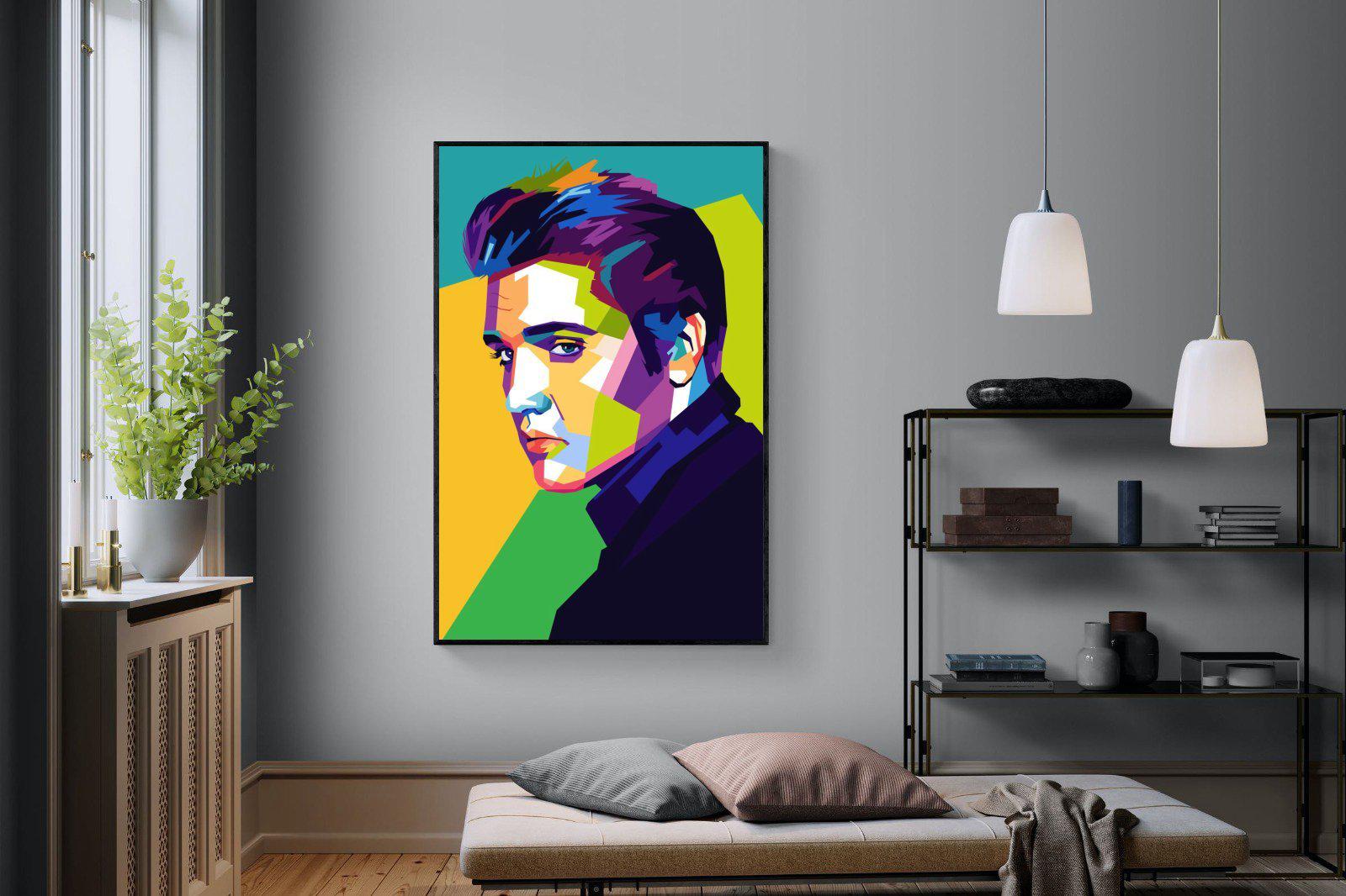 Elvis-Wall_Art-120 x 180cm-Mounted Canvas-Black-Pixalot