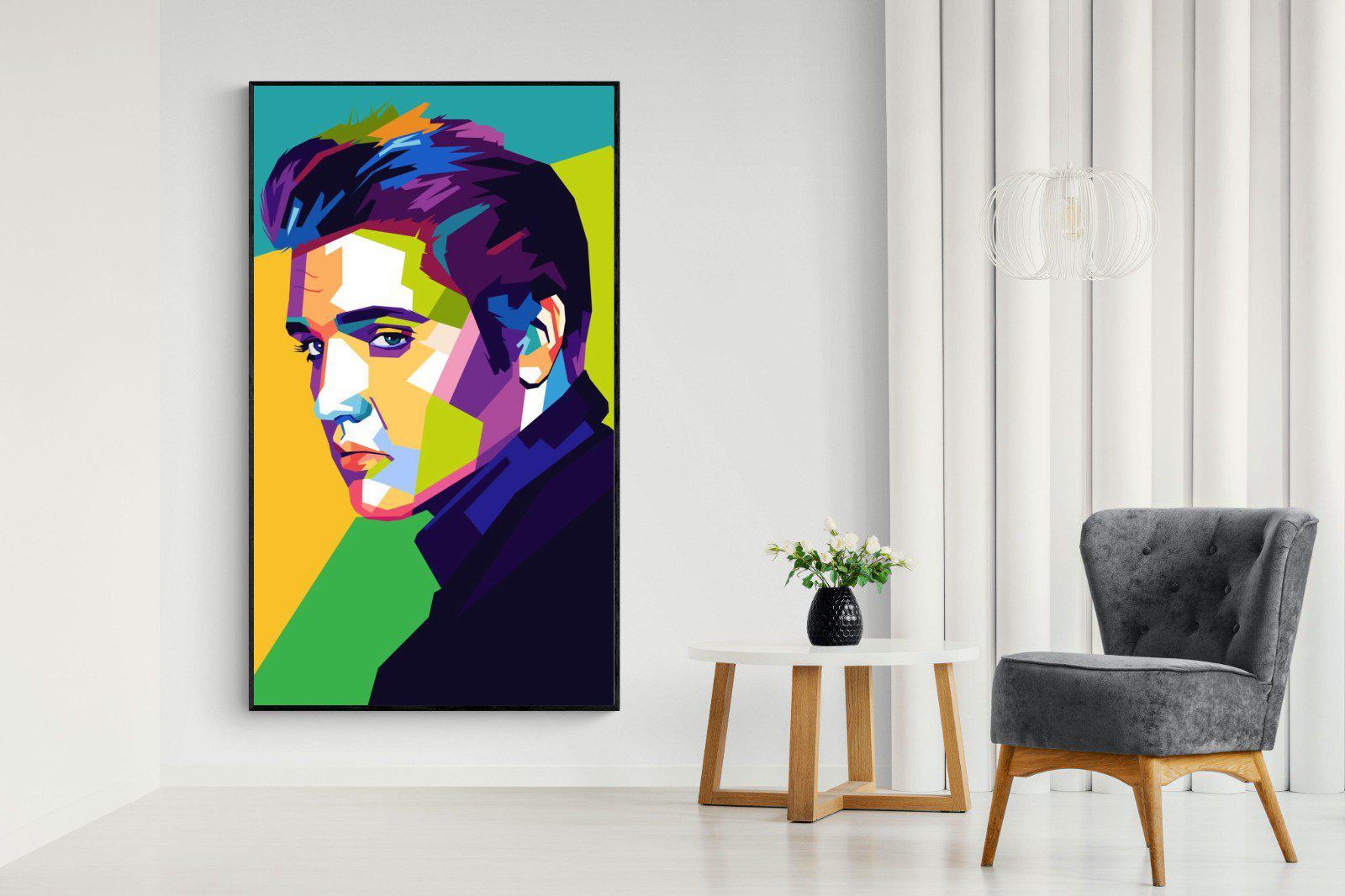 Elvis-Wall_Art-130 x 220cm-Mounted Canvas-Black-Pixalot