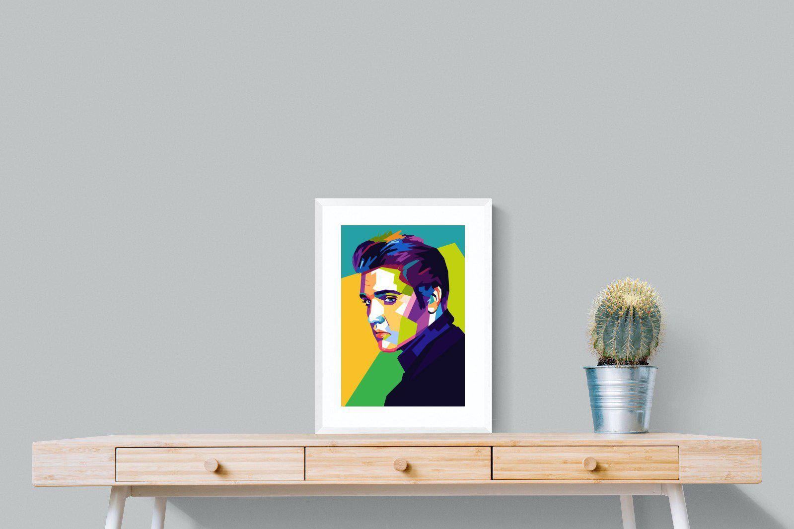 Elvis-Wall_Art-45 x 60cm-Framed Print-White-Pixalot
