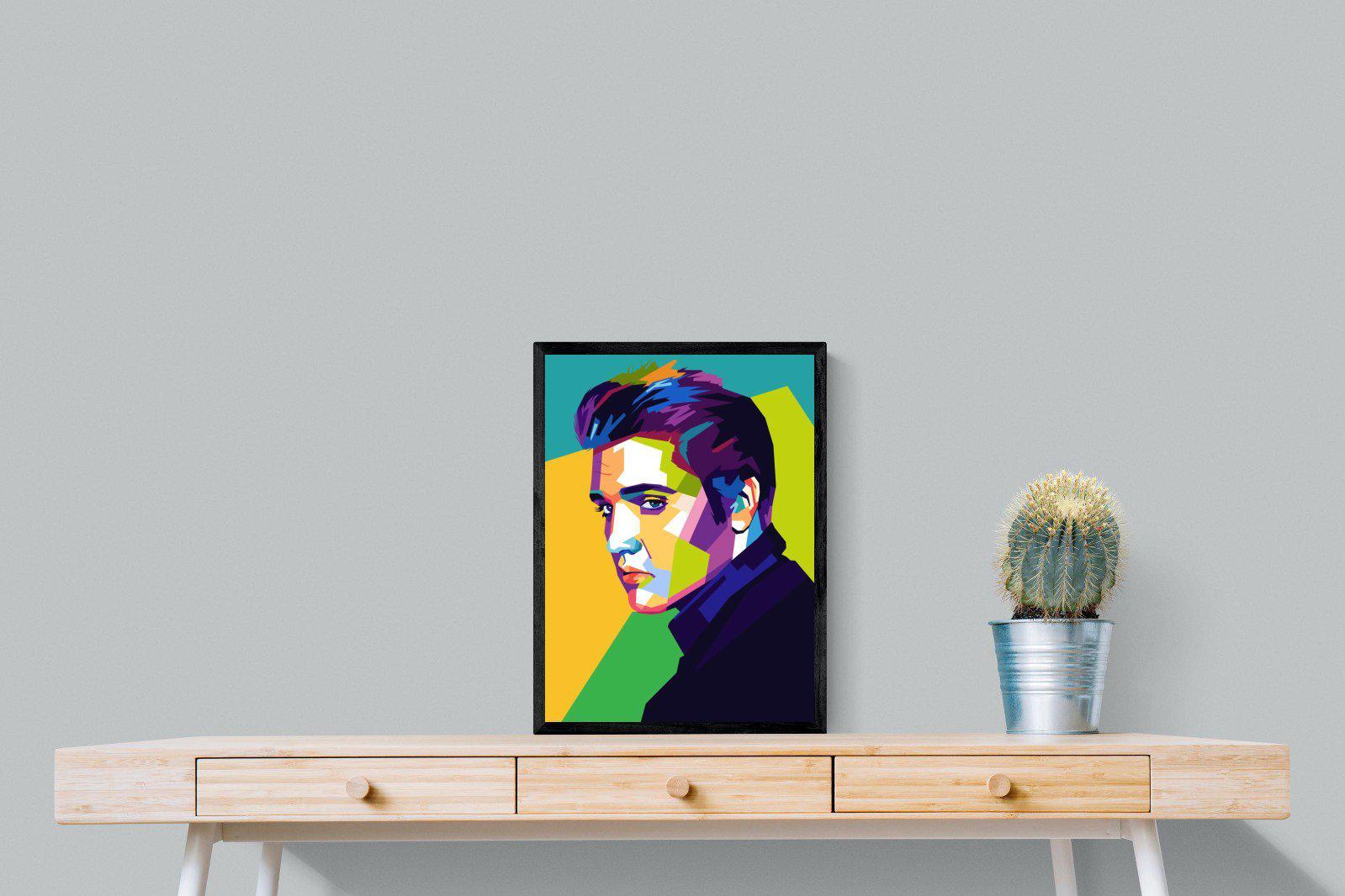 Elvis-Wall_Art-45 x 60cm-Mounted Canvas-Black-Pixalot